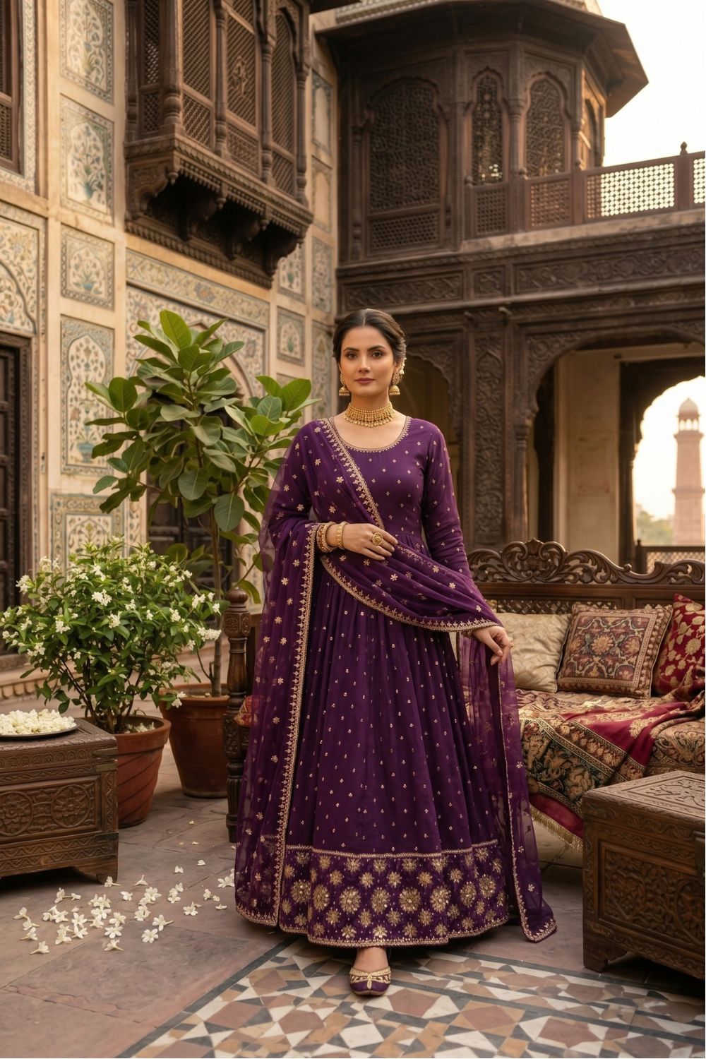 Mushtaq 3pcs Stitched Chiffon Collection Desgin - 5