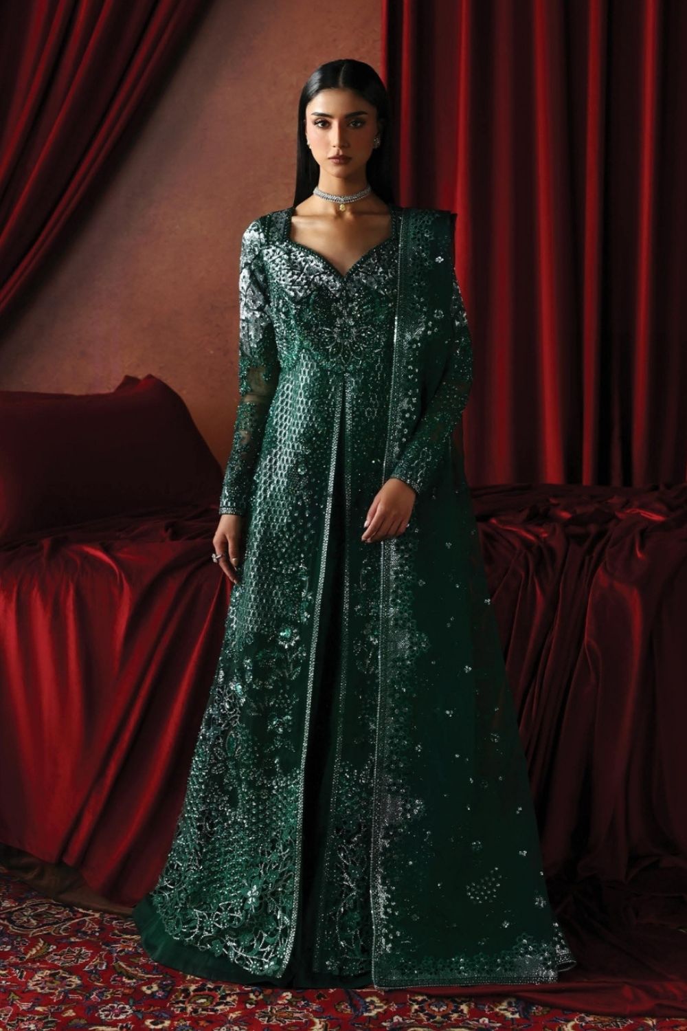 Afrozeh La Fuchsia'26 3 Piece Unstitched Embroidered Organza Suit Hierophant