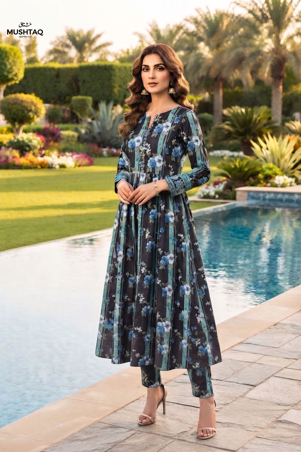 2Pcs Unstitched Printed Rang - e - Gull Lawn Collection Desgin - 6