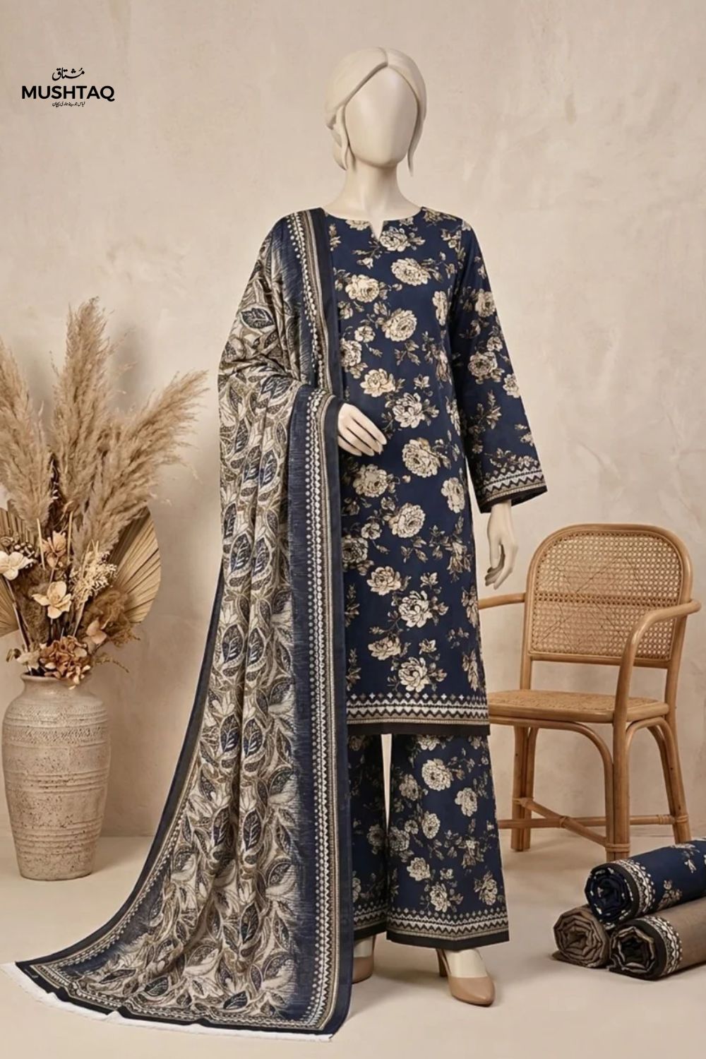 Mushtaq Mahrosh Collection 3Pcs Unstitched Printed Lawn Desgin - 6