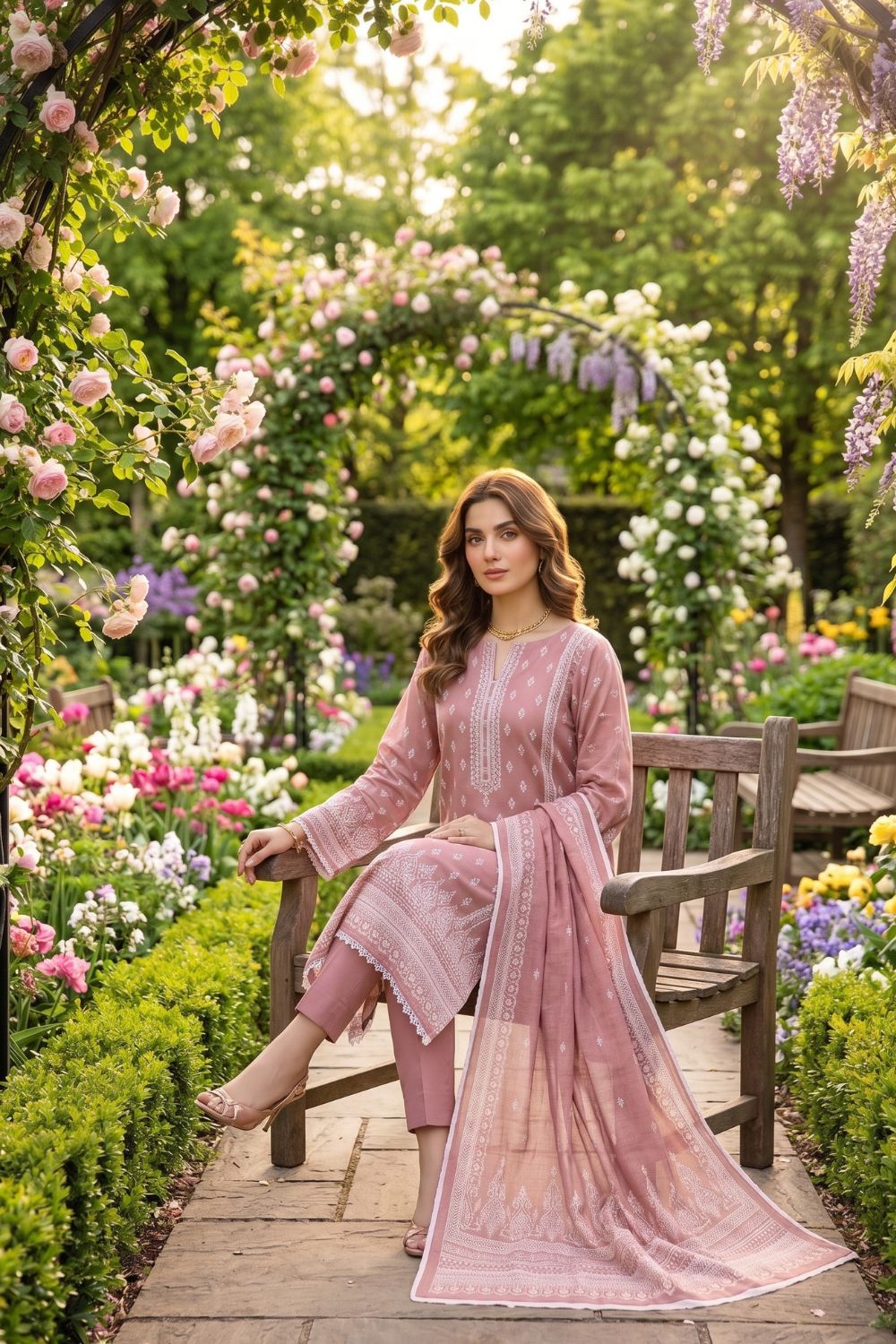 Mushtaq 3Pcs Unstitched Printed Lawn Suit Aiman Collection Desgin - 6