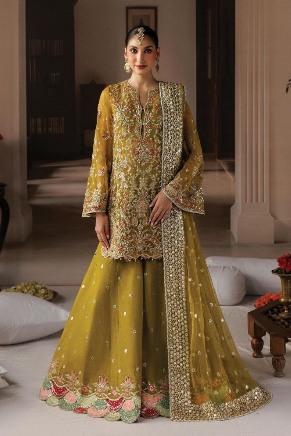 Afrozeh Shehnai Wedding Formals'26  3 Piece Unstitched Embroidered Suit Zarminay