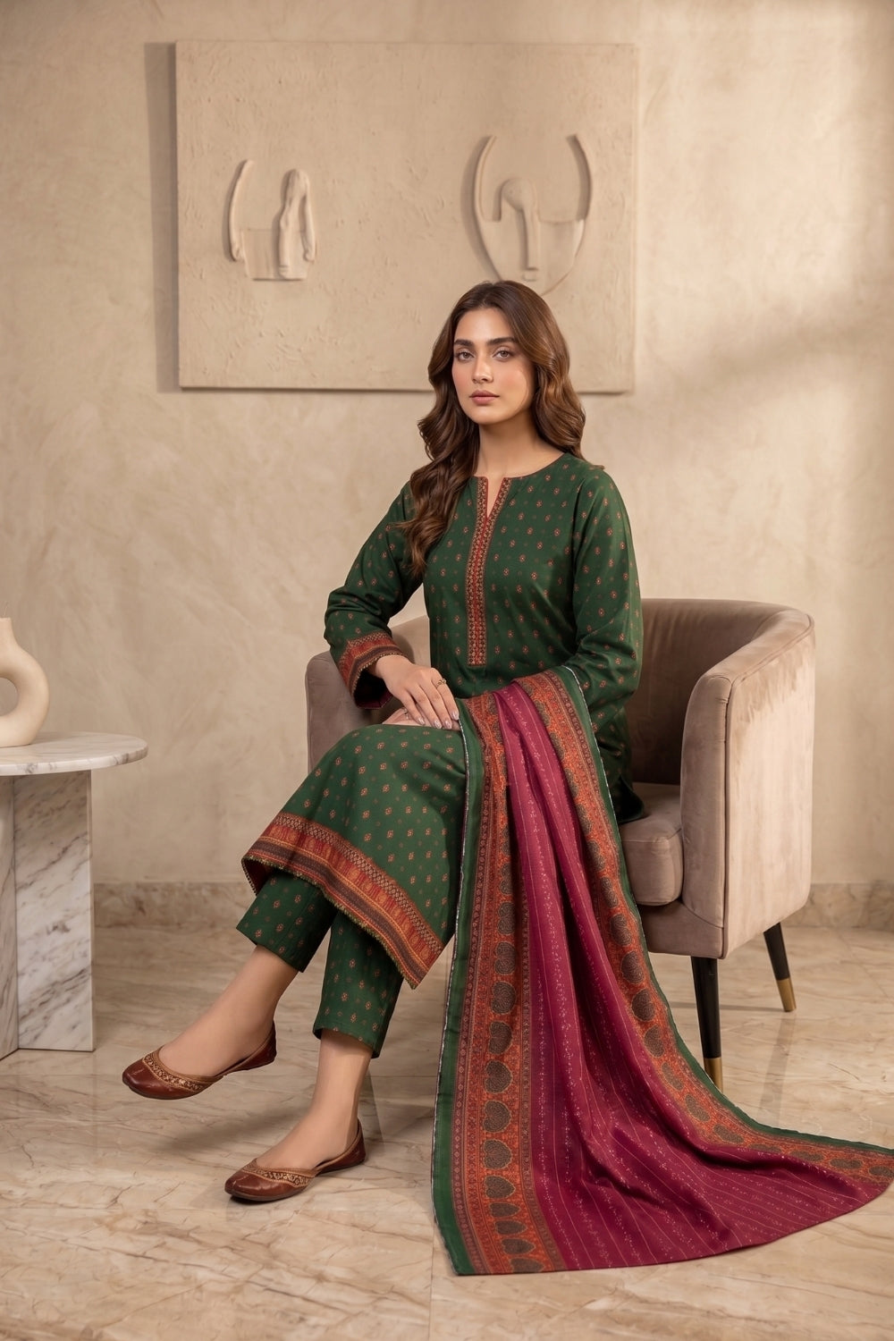 Mushtaq 3Pcs Unstitched Cotton Suit Hiba Collection Desgin - 6