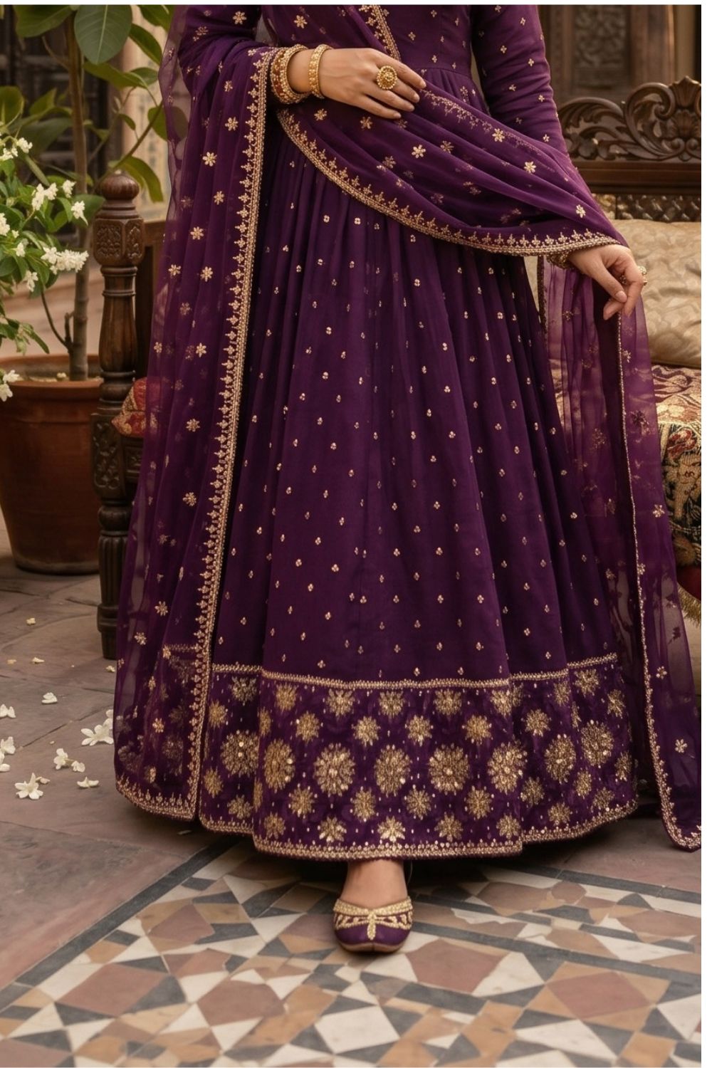Mushtaq 3pcs Stitched Chiffon Collection Desgin - 5
