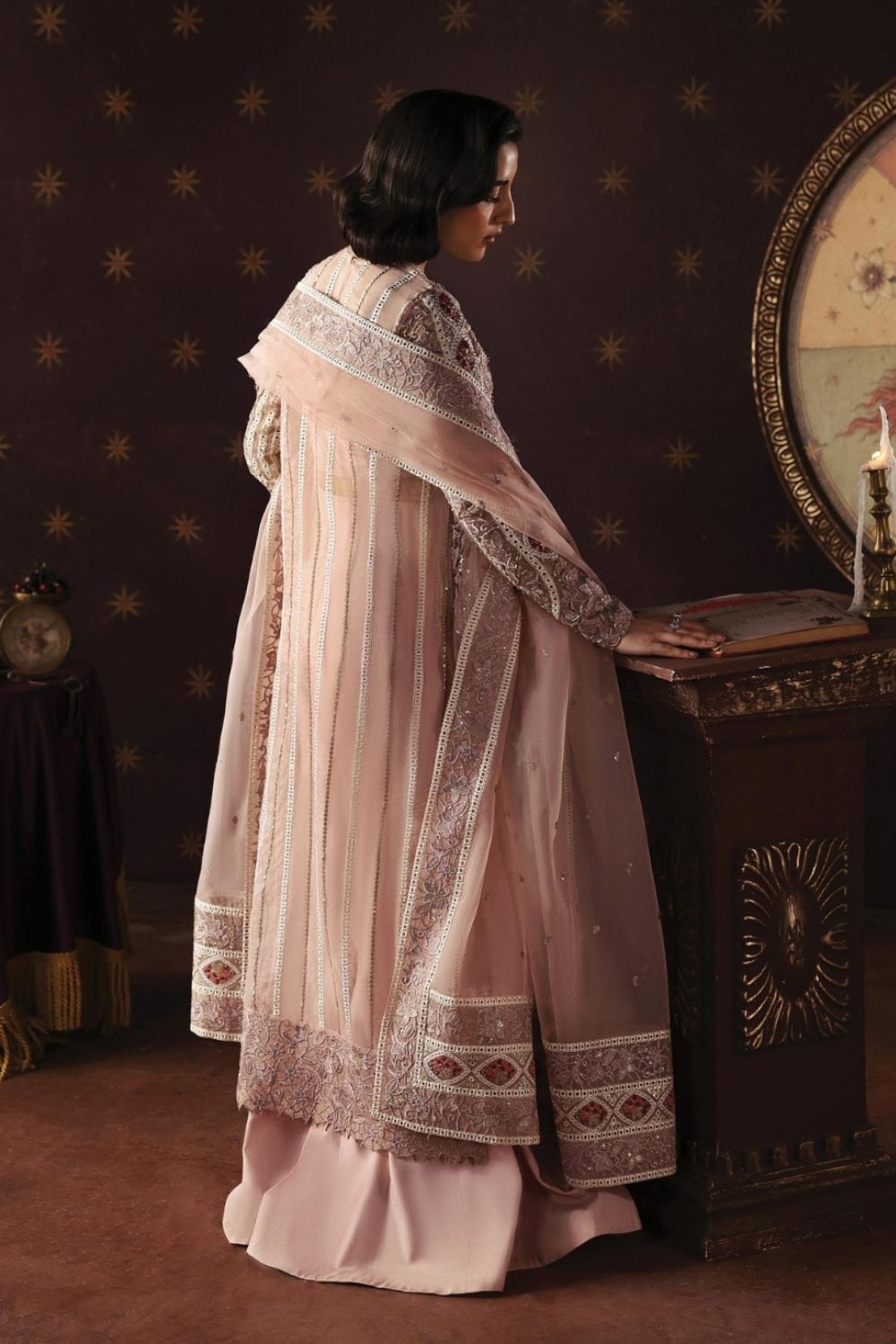 Afrozeh La Fuchsia'26 3 Piece Unstitched Embroidered Organza Suit Hermit