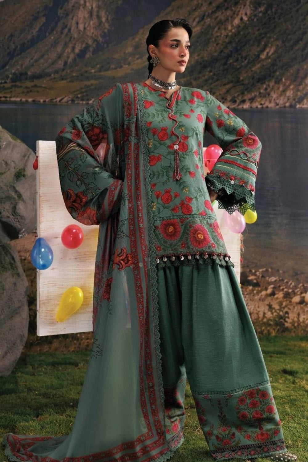 Maria B 3 Piece Unstitched Printed Suit MB-CUSV15-06A