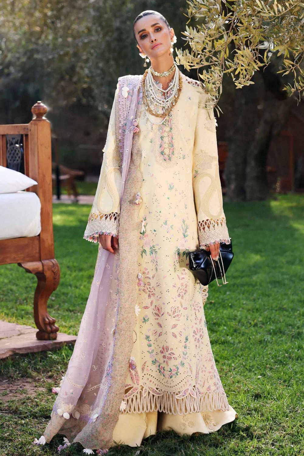 Reine by Republic Womenswear Unstitched Embroidered Luxury Lawn 3 Piece Suit Lumi - Eid Collection