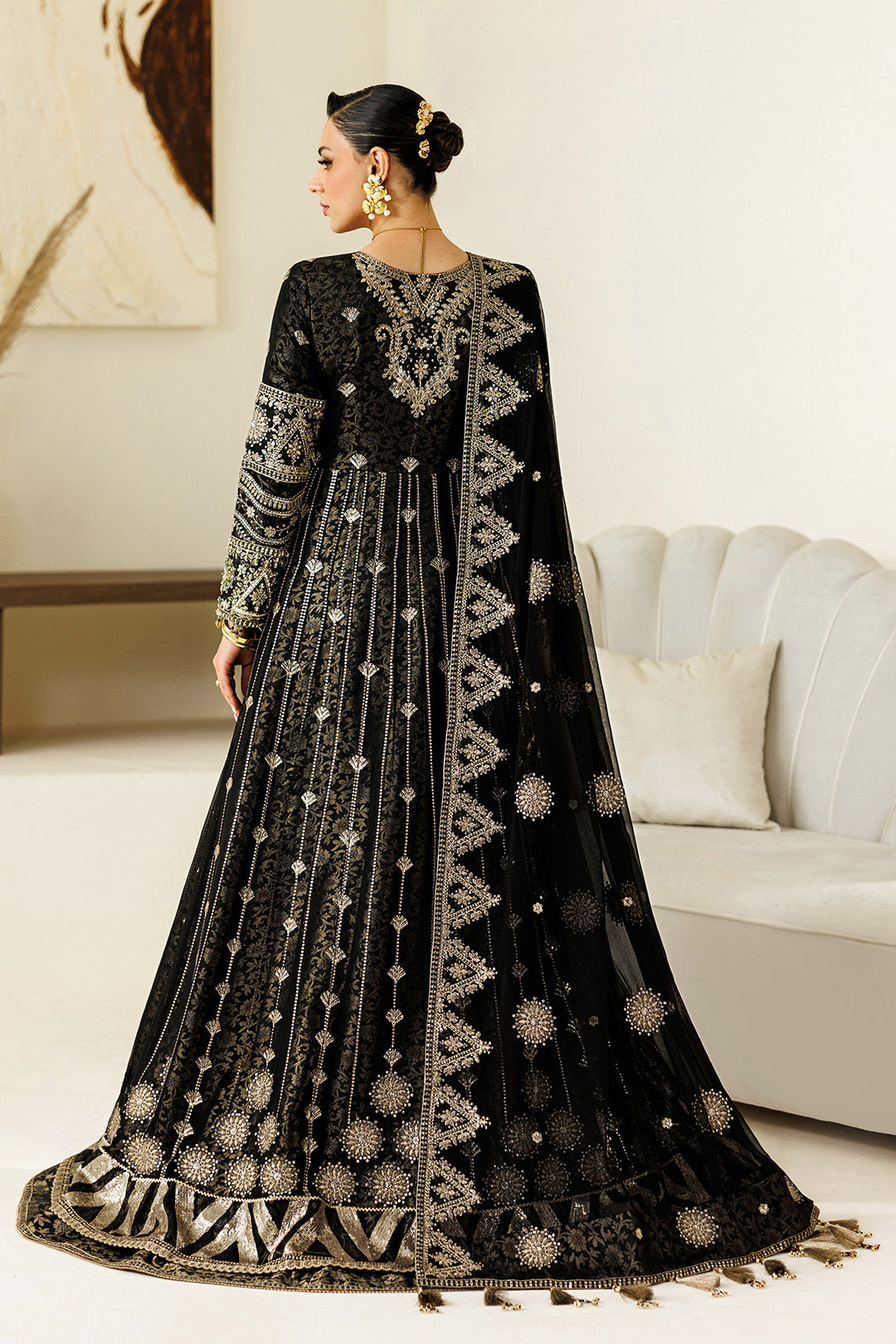 Alizeh Aymal Vol 4 3 Piece Unstitched Embroidered Chiffon Suit AF-BHM-4073-Blanc