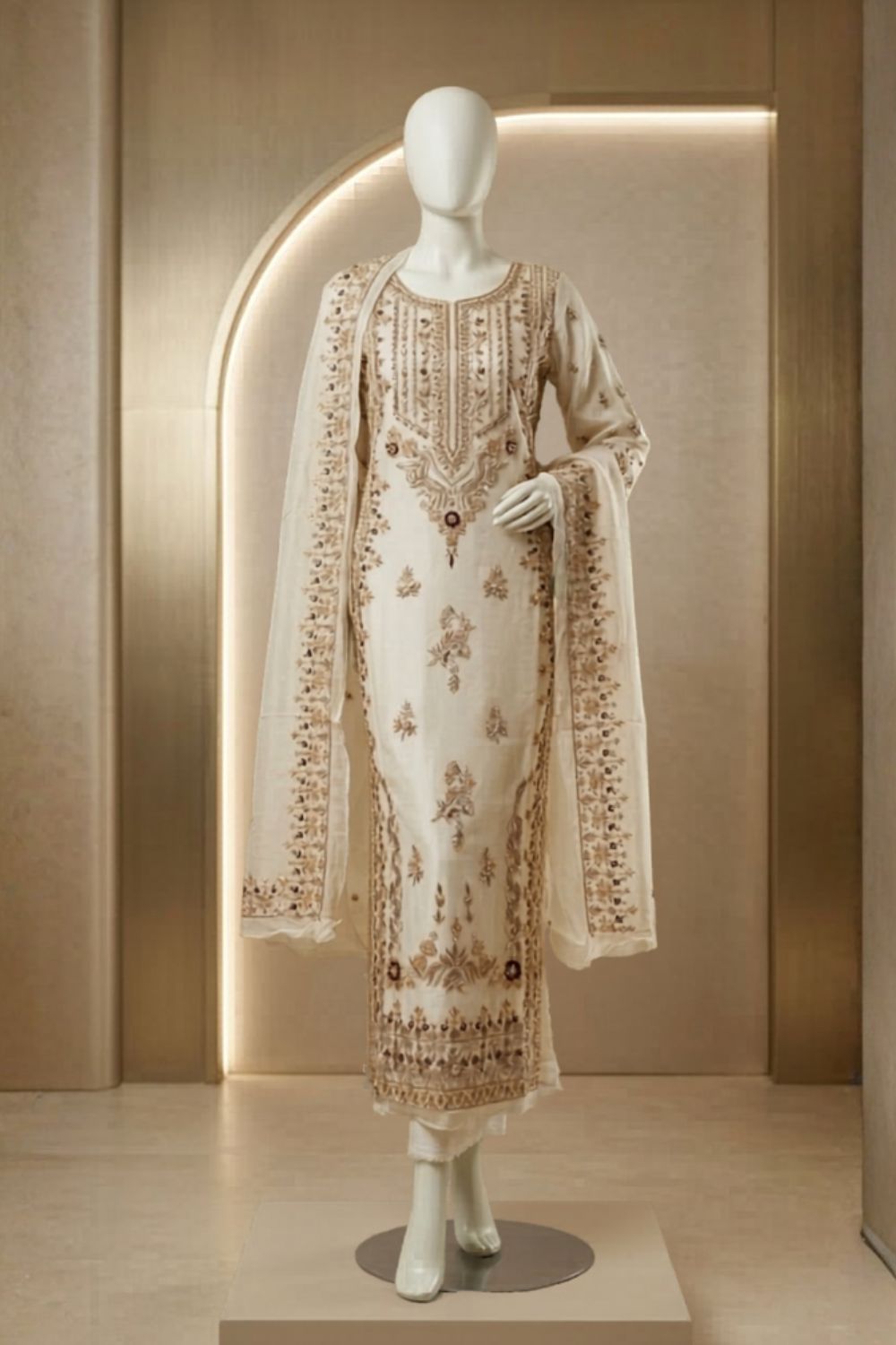 Crystal Charm Bridal Wear by MCS Unstitched Handmade Silk Shirt