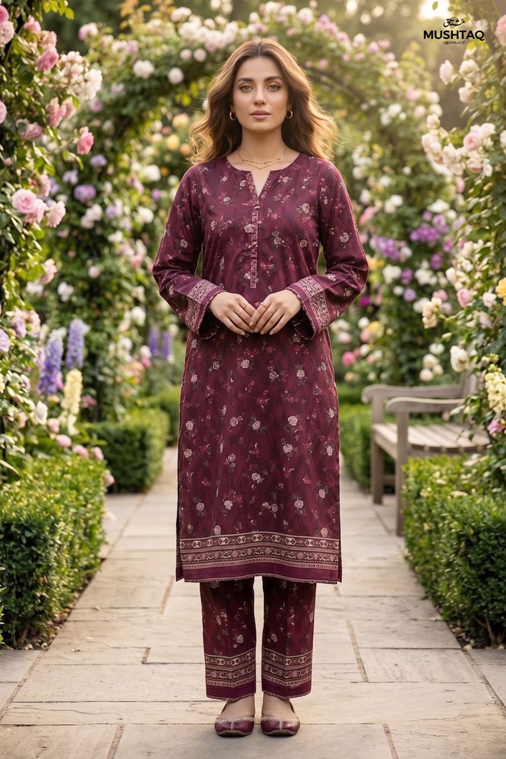 2Pcs Unstitched Printed Naaz Lawn Collection Desgin - 1
