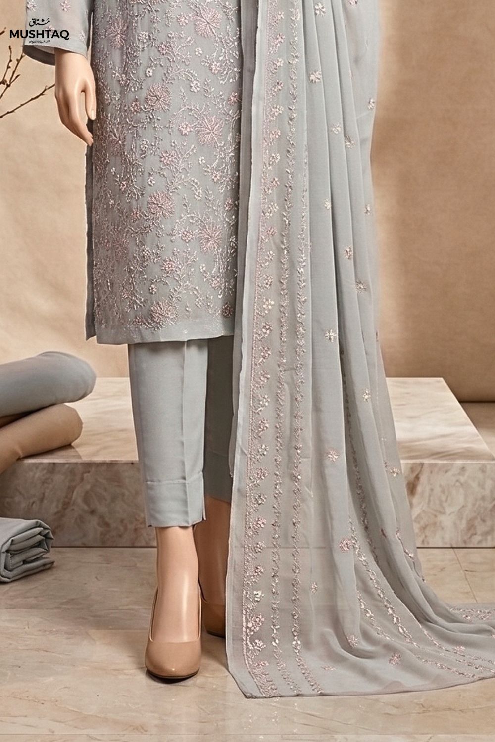Mushtaq Afsana 4PCS Embroidered Chiffon Collection Desgin - 4