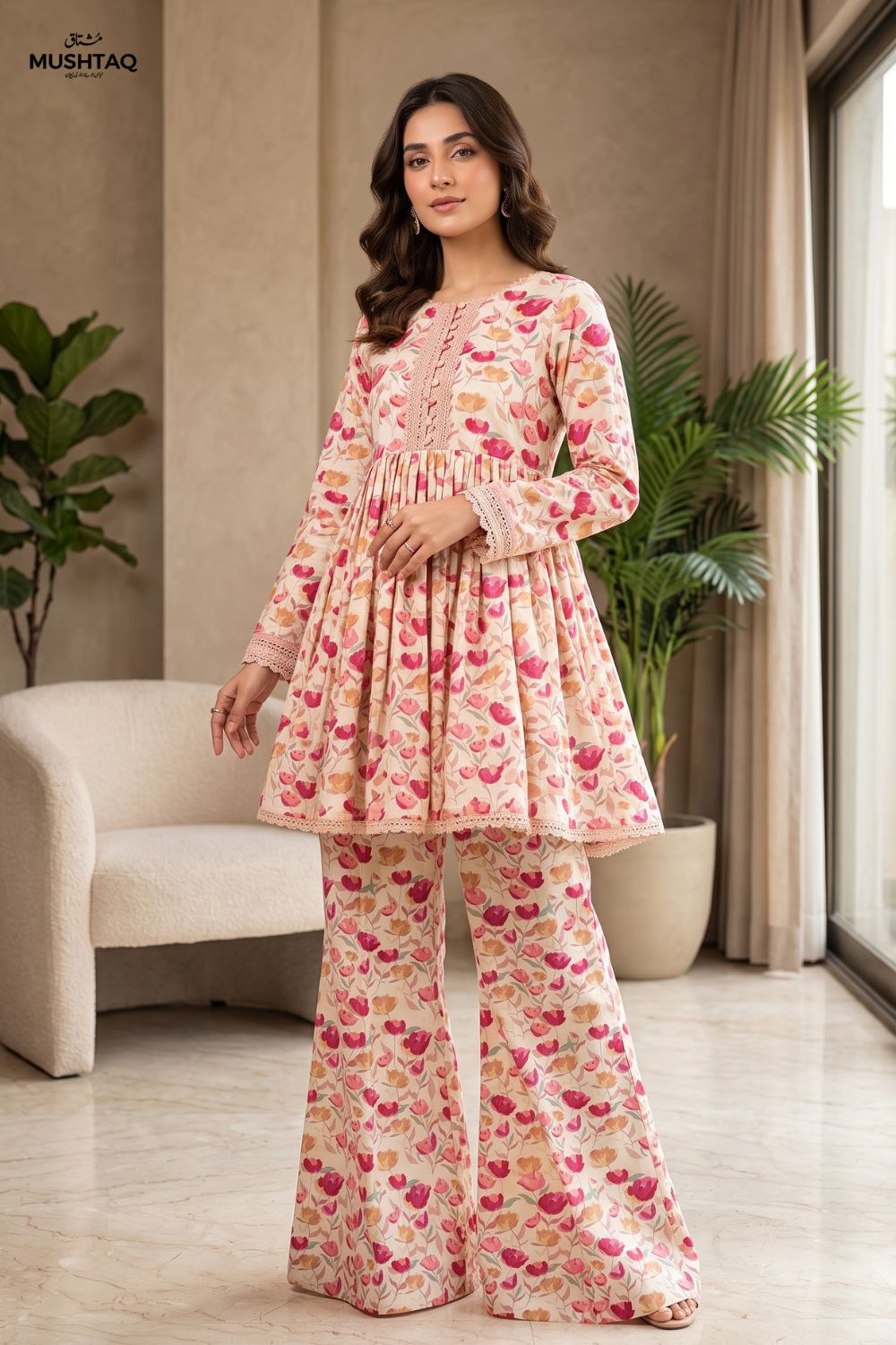 Mushtaq 2Pcs Unstitched Printed Marina Collection Desgin - 1