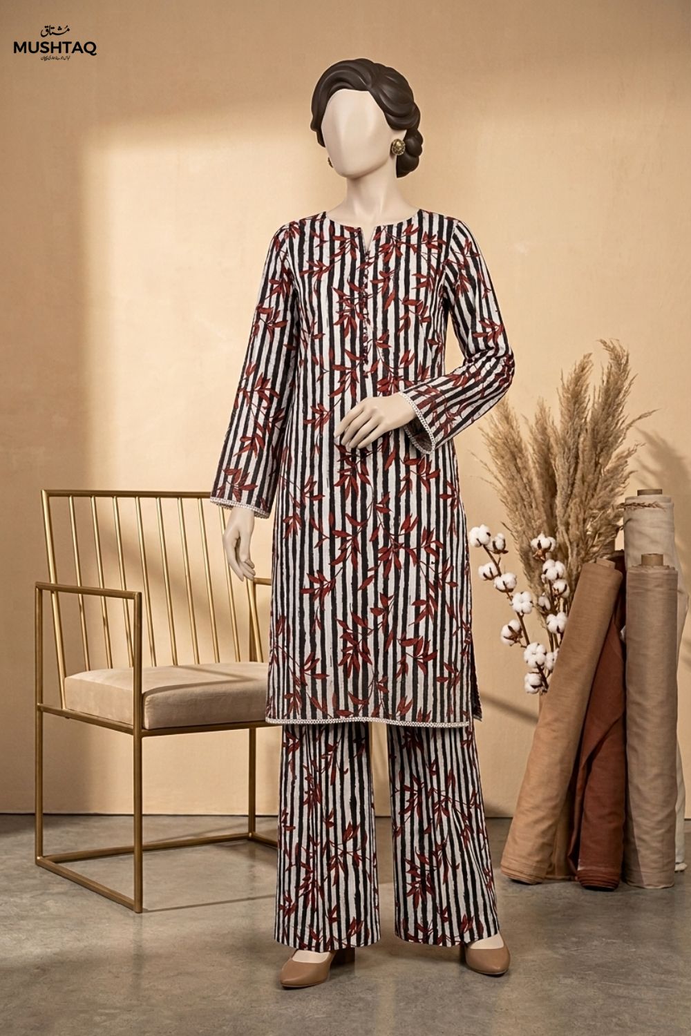 Mushtaq Noor-e-aain Collection 2Pcs Printed Lawn Desgin - 2