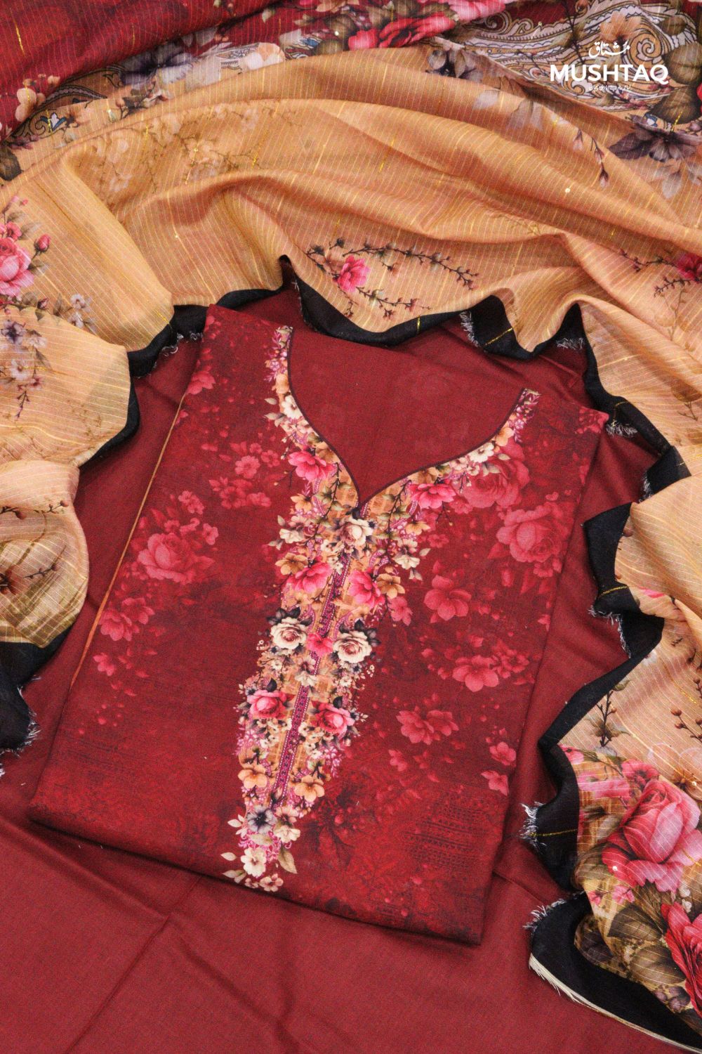 3Pcs Printed Lawn Suit & Doriya Dupatta Desgin - 11