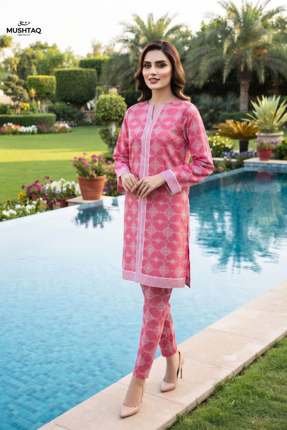 2Pcs Unstitched Printed Rang - e - Gull Lawn Collection Desgin - 1
