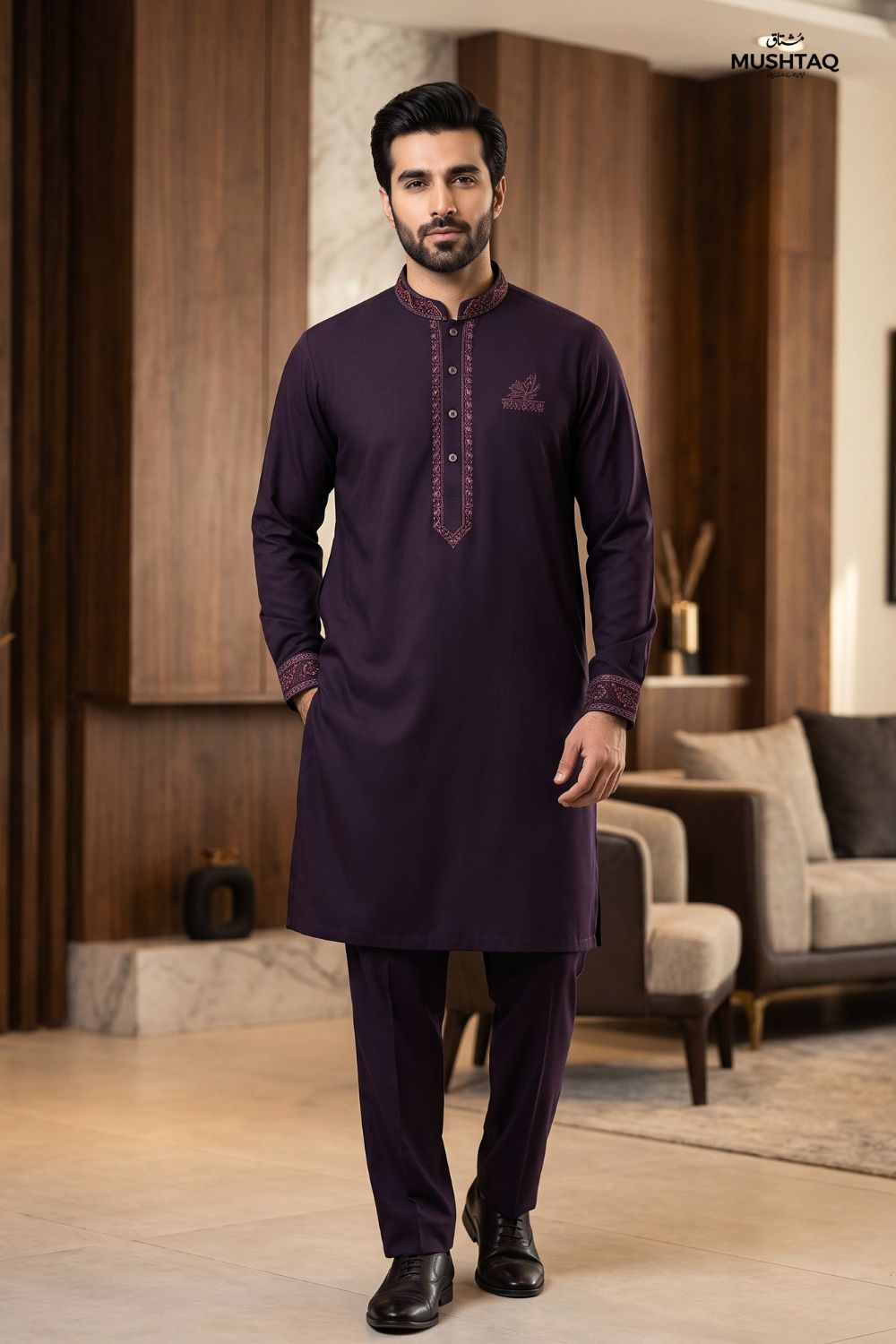 Mens Unstitched Embroiderd Wash & Wear Suit Desgin - 1
