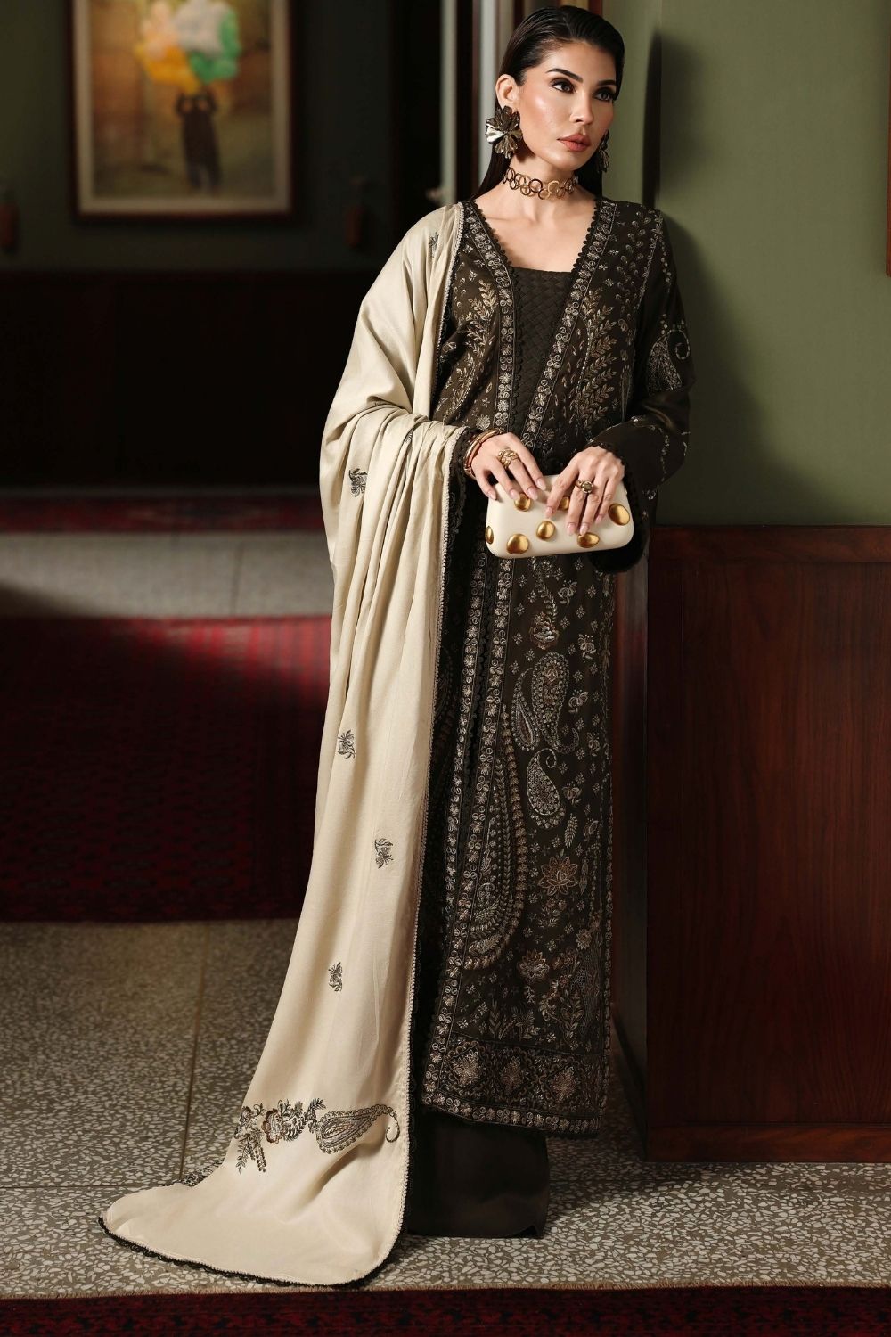 Exclusive Luxury Unstitched By Nureh 3Piece Suit NE-276