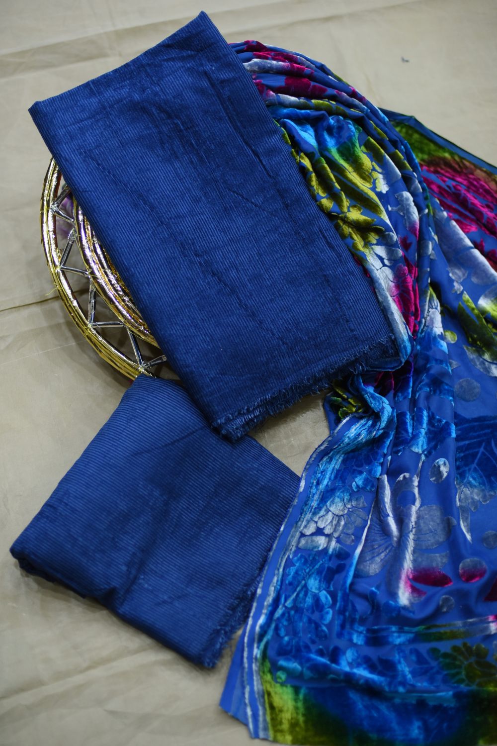 3Pcs Velvet with Plachi duppata Desgin - 2