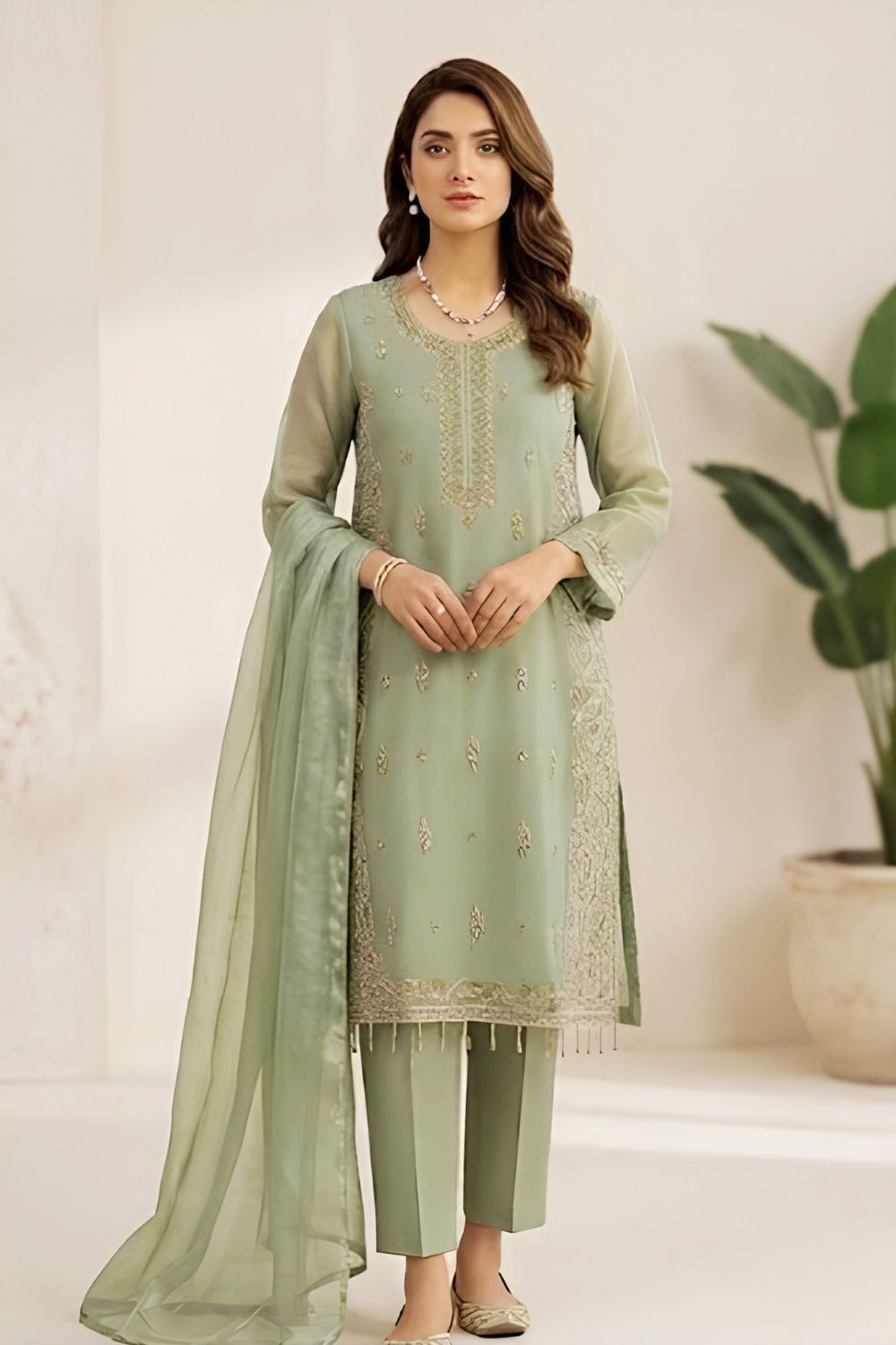 AEN-01 Party Wear by MCS Unstitched Handmade Sheesha Silk Shirt