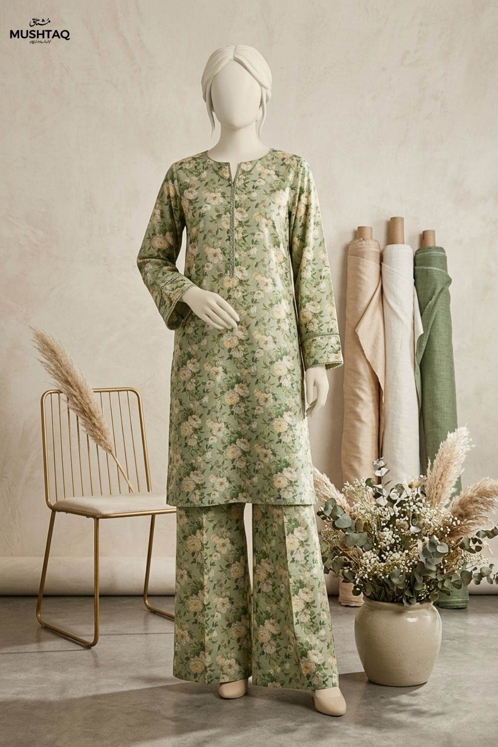 Mushtaq Musafir Collection 2Pcs Printed Lawn Desgin - 1
