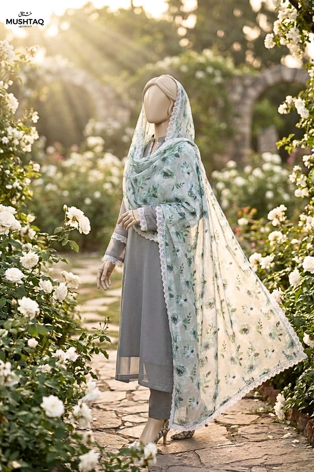 Embroidered Lawn Shawl Desgin - 27