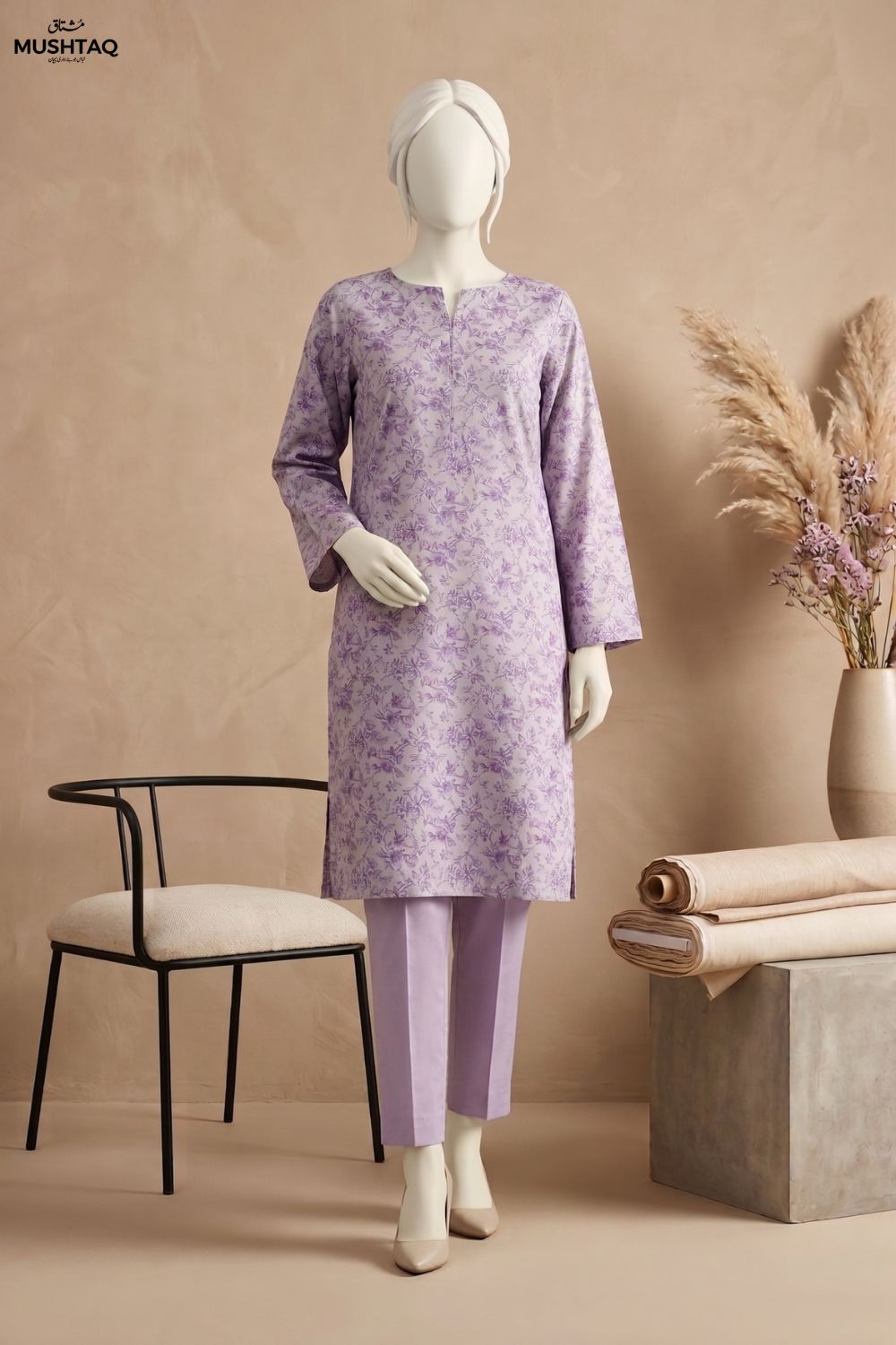 Mushtaq Jasmine Collection 2Pcs Printed Lawn Desgin - 5