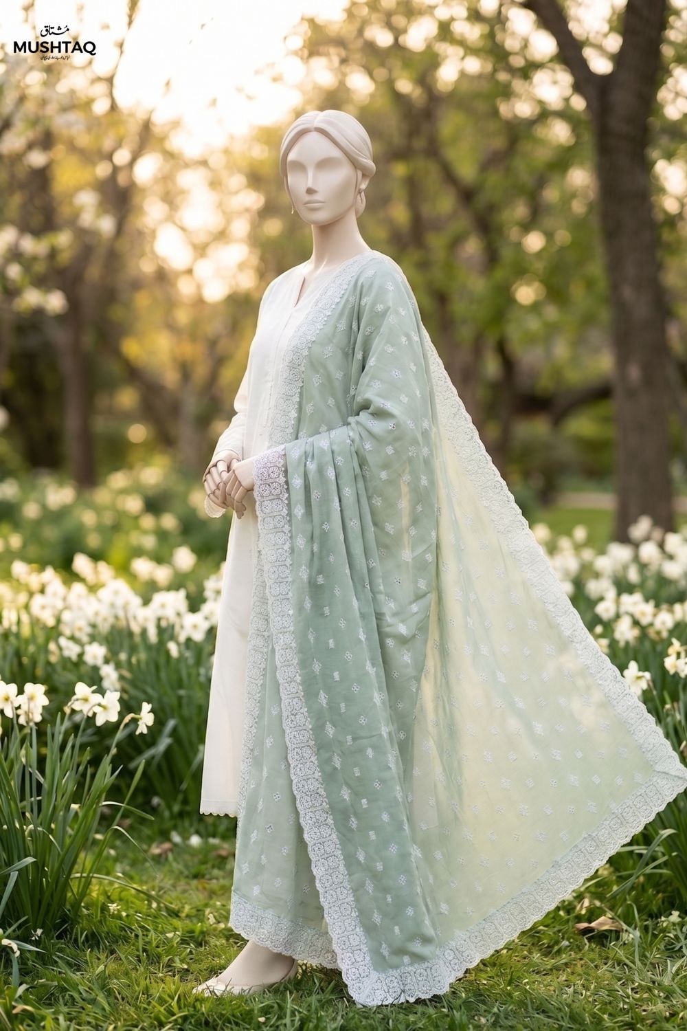 Embroidered Lawn Shawl Desgin - 32