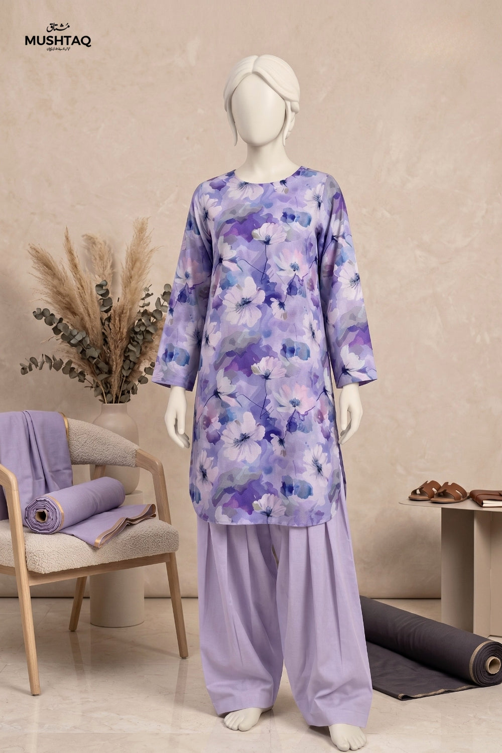 2Pcs Unstitched Printed Aiesh Lawn Collection Desgin - 1