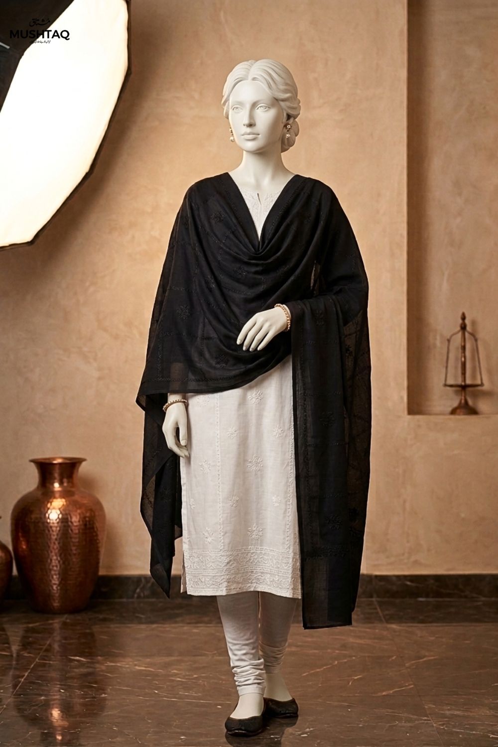 Embroidered Lawn Shawl Desgin - 19