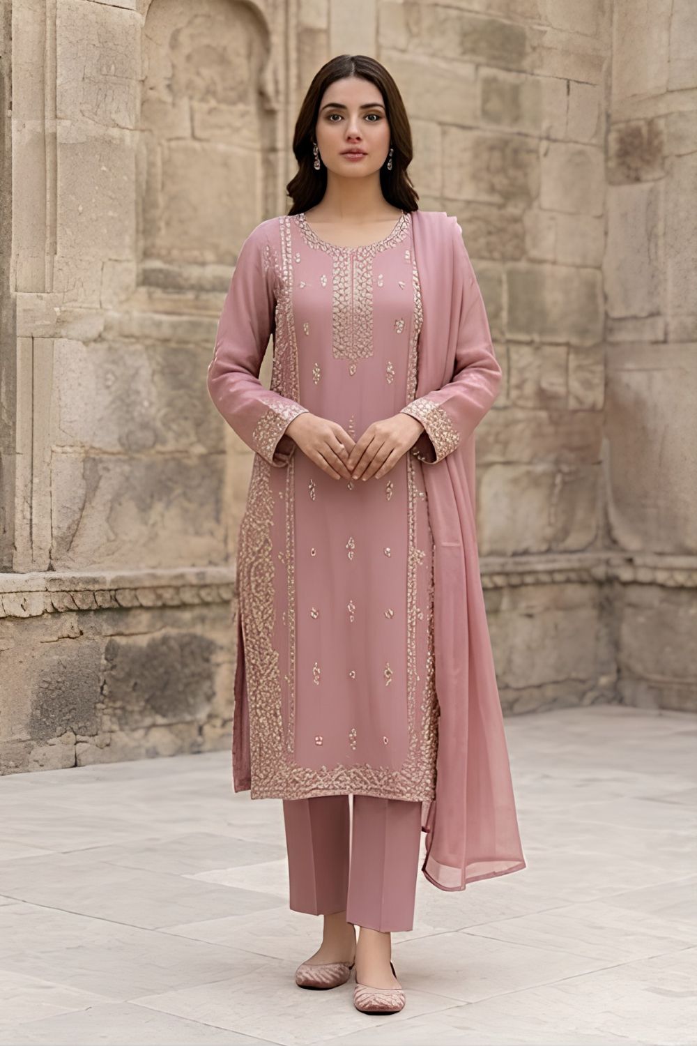 AEN-04 Party Wear by MCS Unstitched Handmade Sheesha Silk Shirt