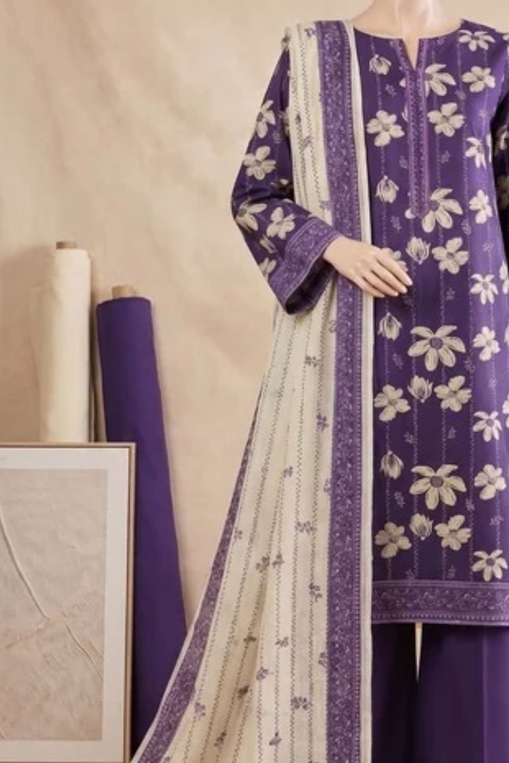 Mushtaq Mahrosh Collection 3Pcs Unstitched Printed Lawn Desgin - 7