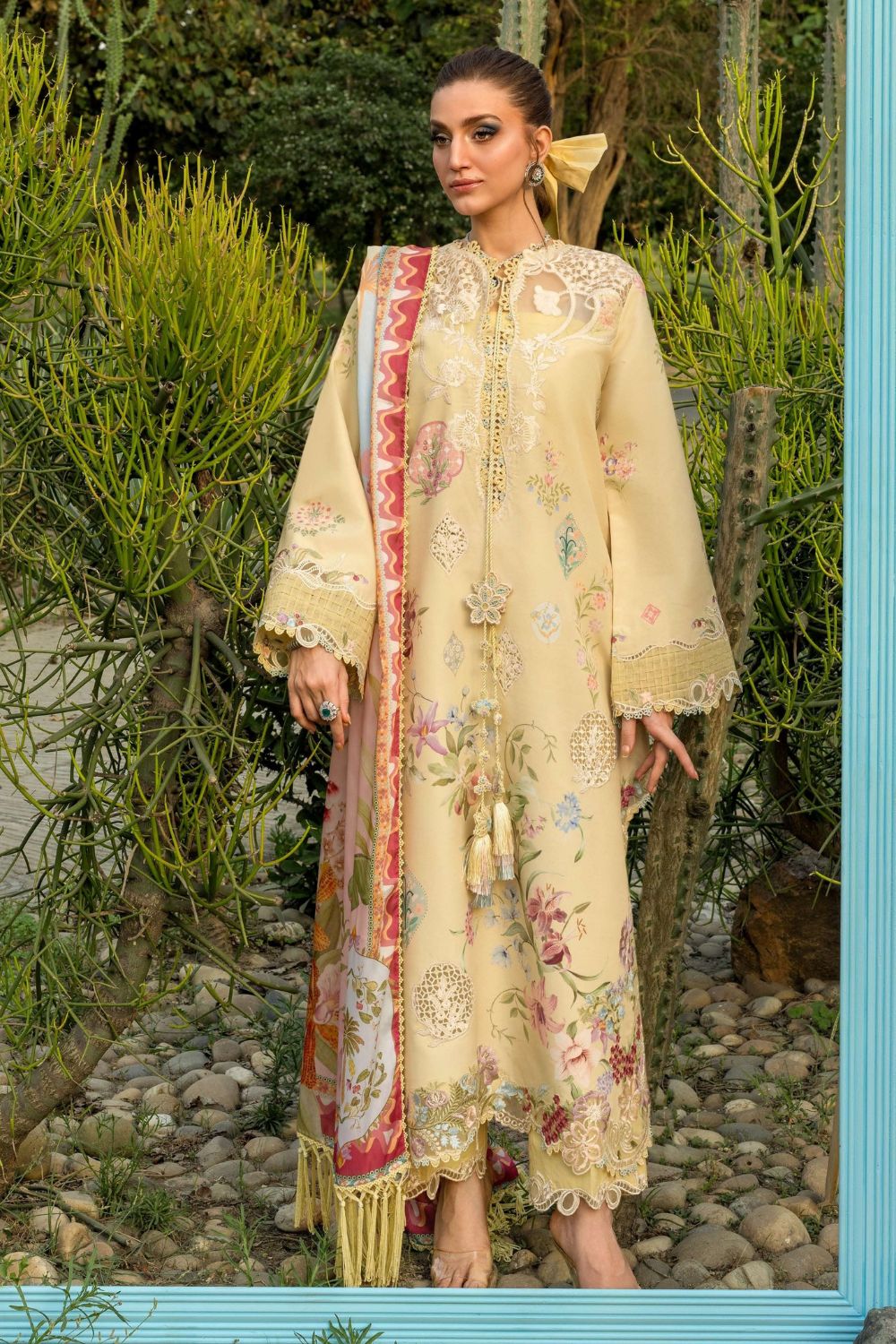 Saira * Shakira Bloom 3Pc Unstitched Embroidered Lawn Suit MAELLE 6-B