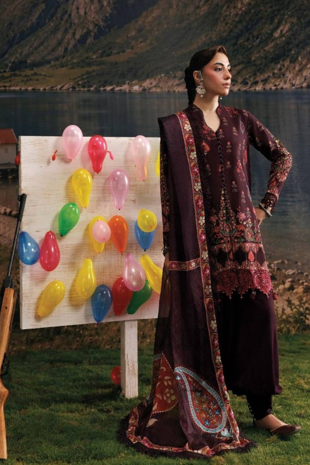 Maria B 3 Piece Unstitched Printed Suit MB-CUSV15-09B