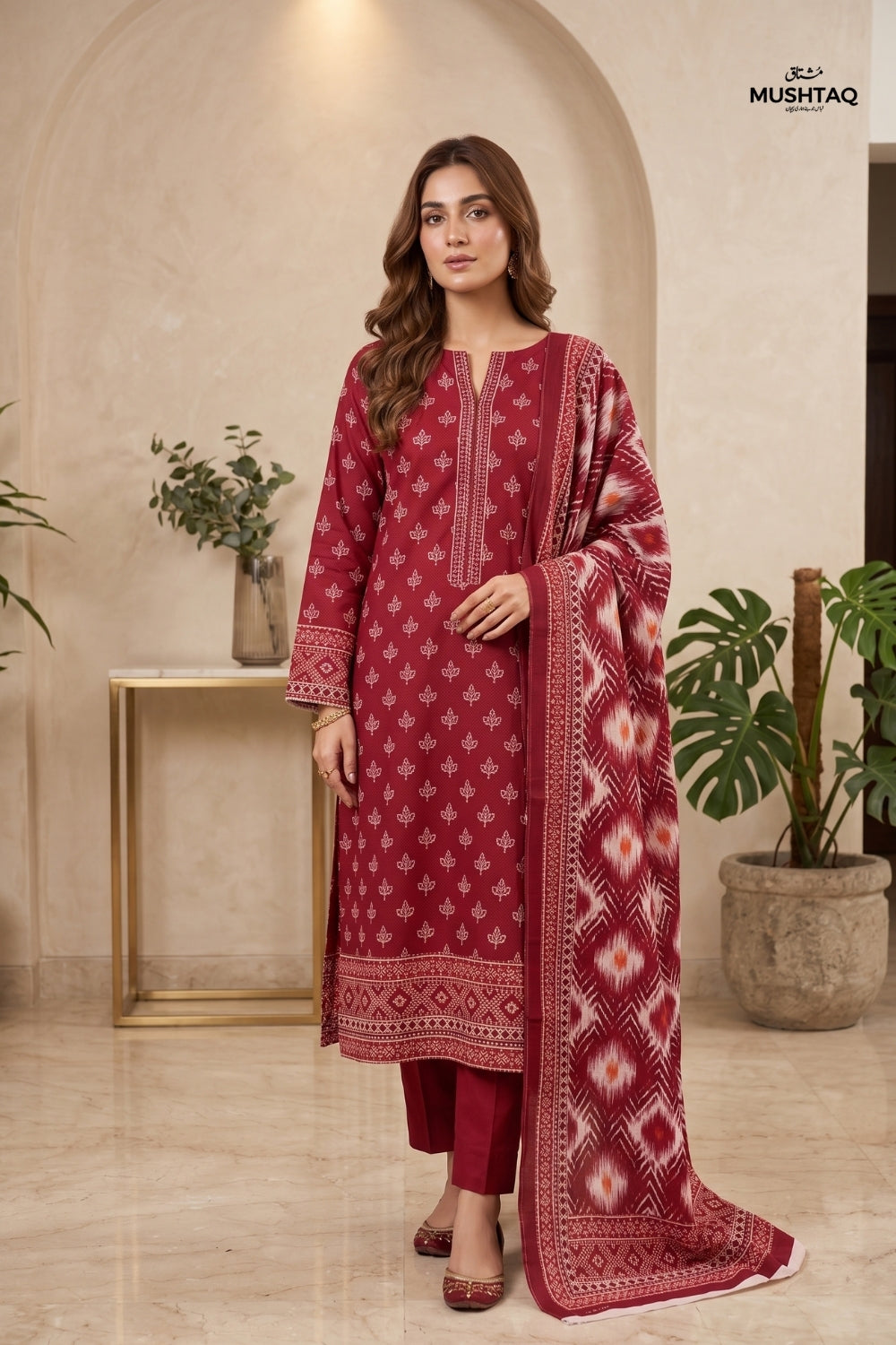 Mushtaq 3Pcs Unstitched Cotton Suit Hiba Collection Desgin - 8