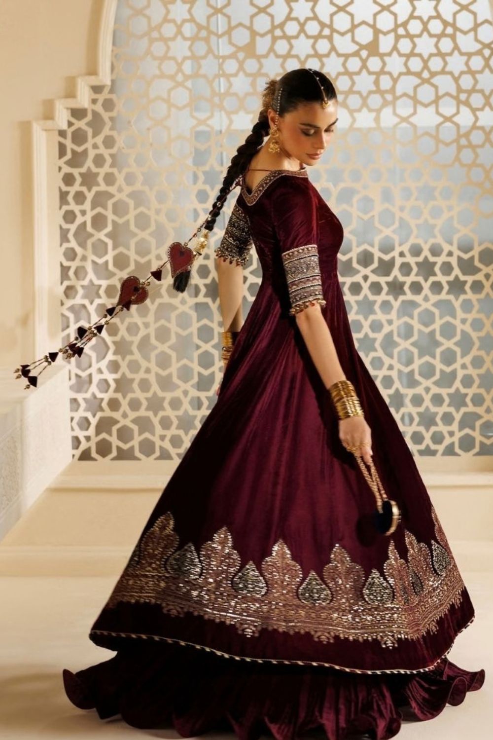 Jazmin Chandni 3 Piece Unstitched Embroidered Velvet Suit CVF26-D04