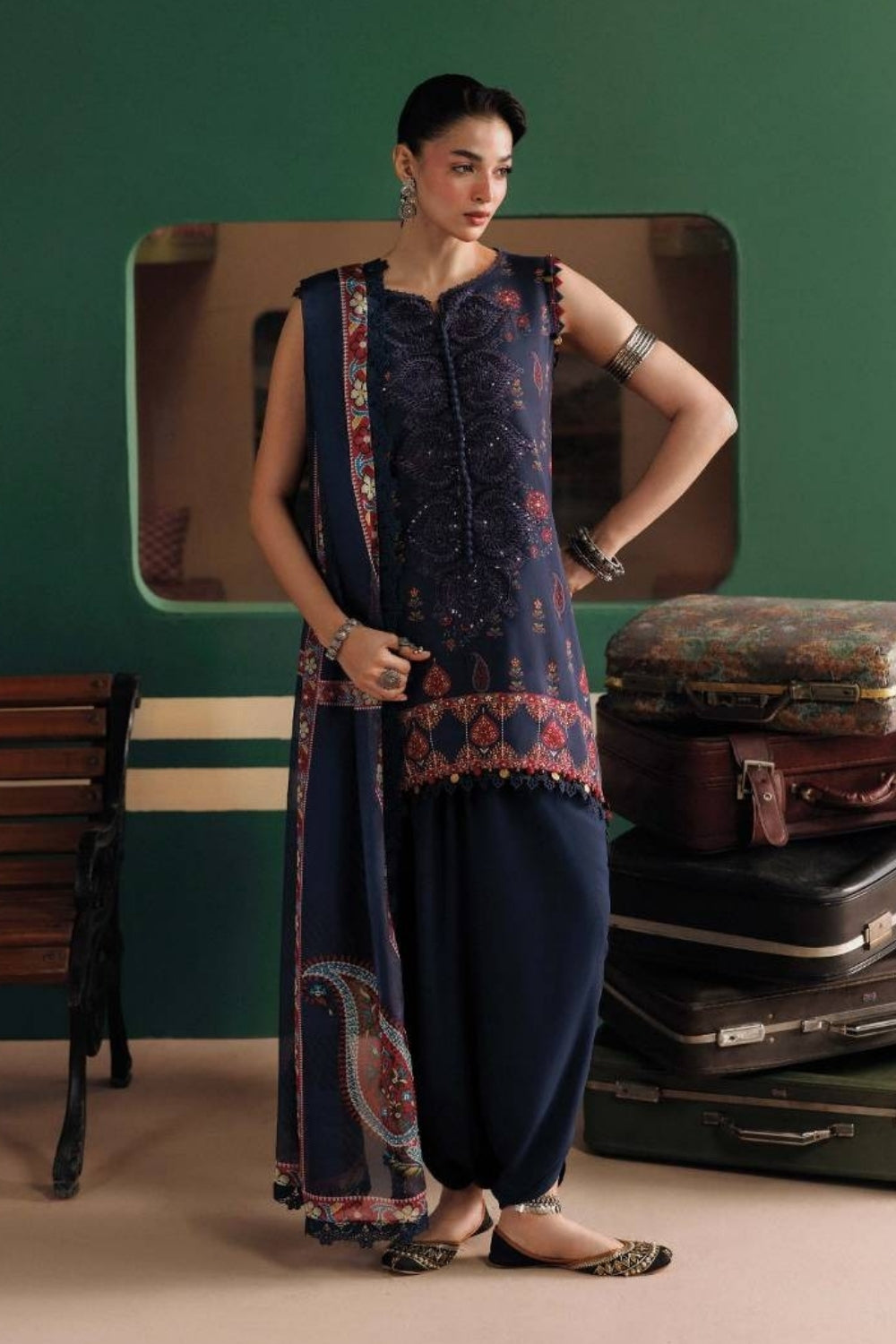 Maria B 3 Piece Unstitched Printed Suit MB-CUSV15-09A