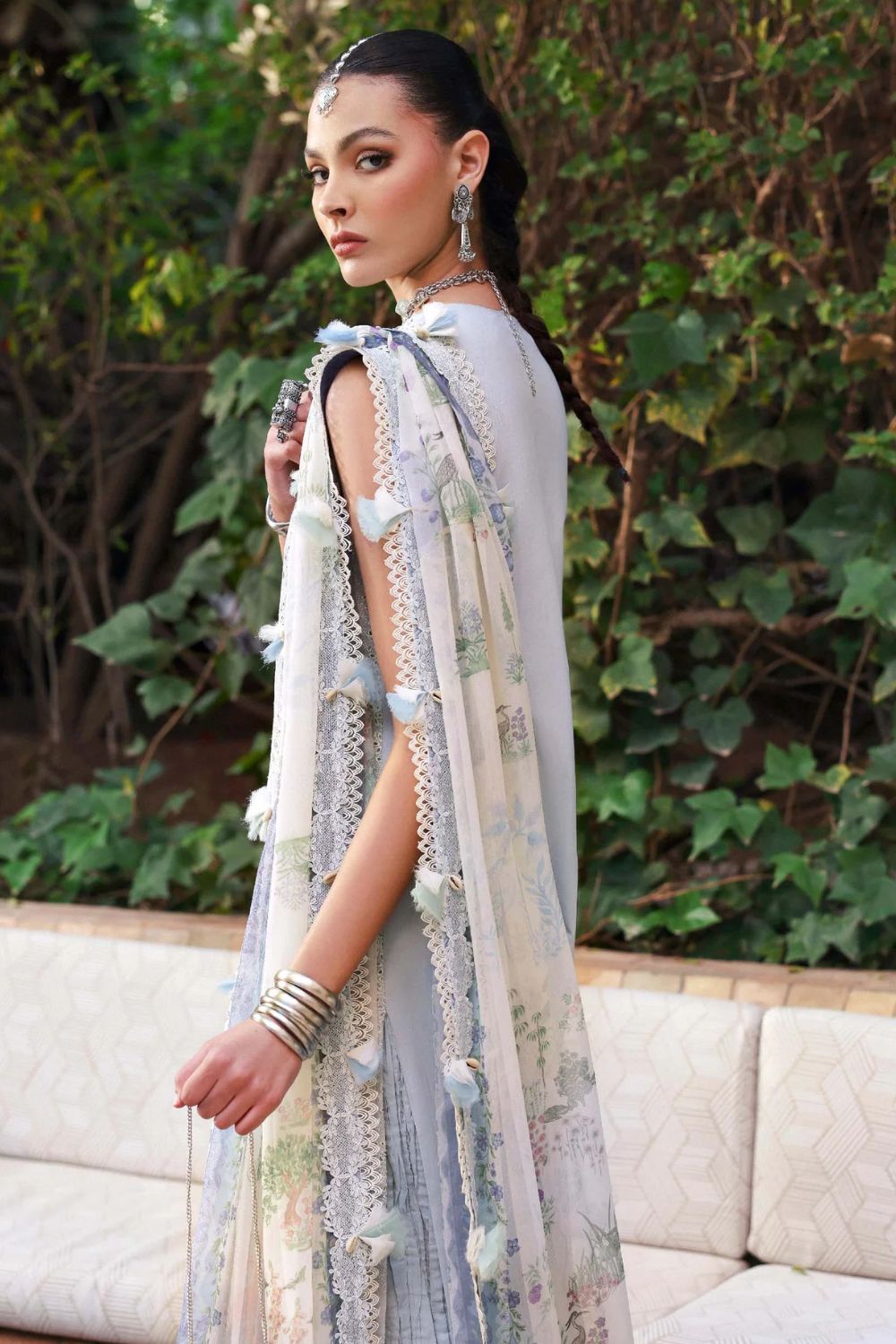 Reine by Republic Womenswear Unstitched Embroidered Luxury Lawn 3 Piece Suit Iris - Eid Collection