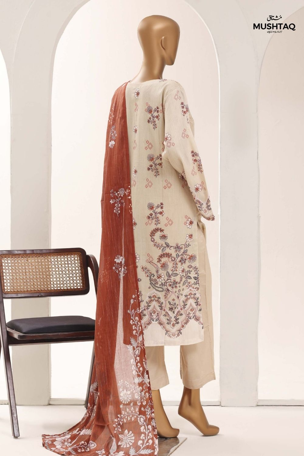 Mushtaq 3Pcs Unstitched Printed Lawn Sadabahar Collection Desgin - 12