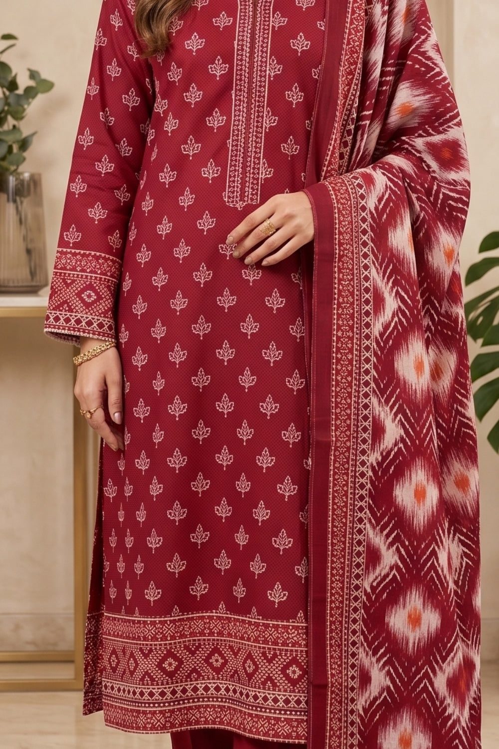 Mushtaq 3Pcs Unstitched Cotton Suit Hiba Collection Desgin - 8