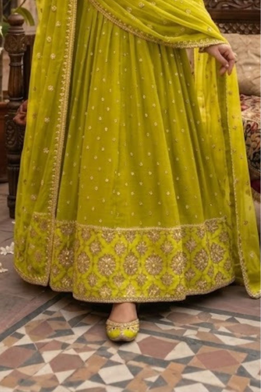 Mushtaq 3pcs Stitched Chiffon Collection Desgin - 7