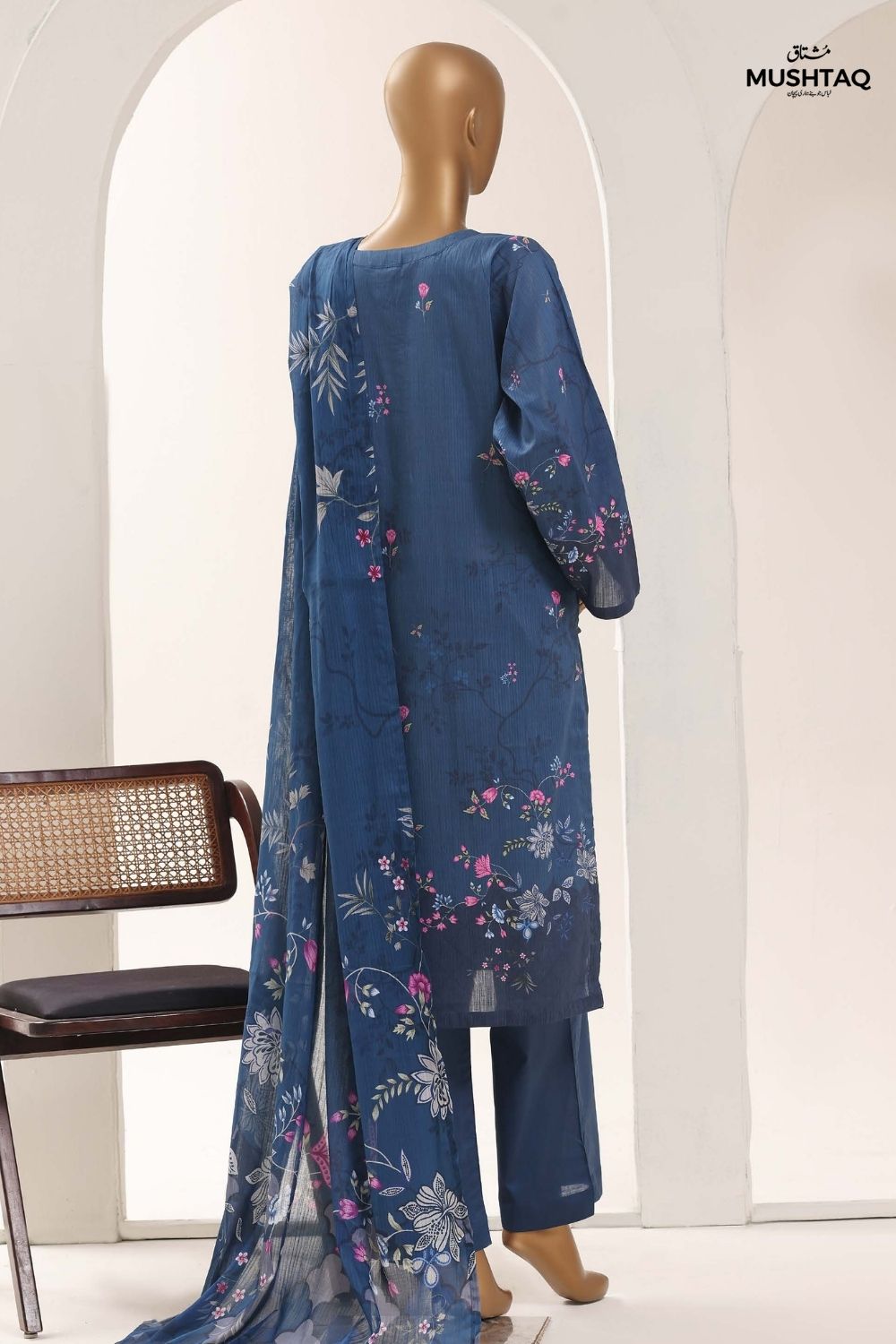 Mushtaq 3Pcs Unstitched Printed Lawn Sadabahar Collection Desgin - 13
