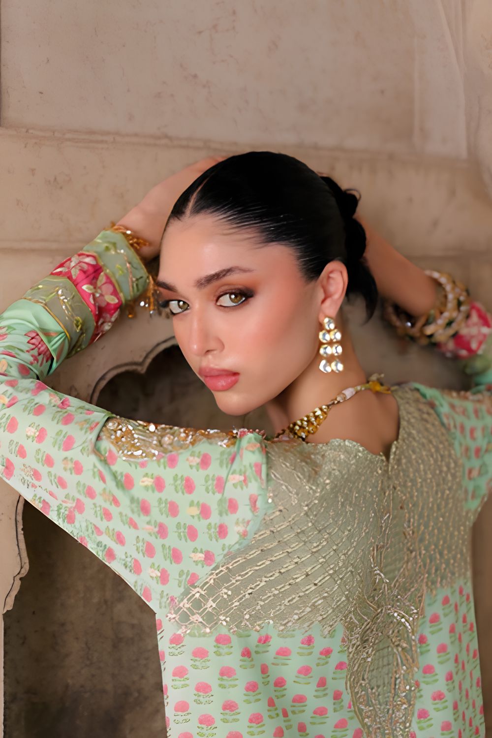 Saira Shakira Unstitched Wedding Collection LOTUS-Green