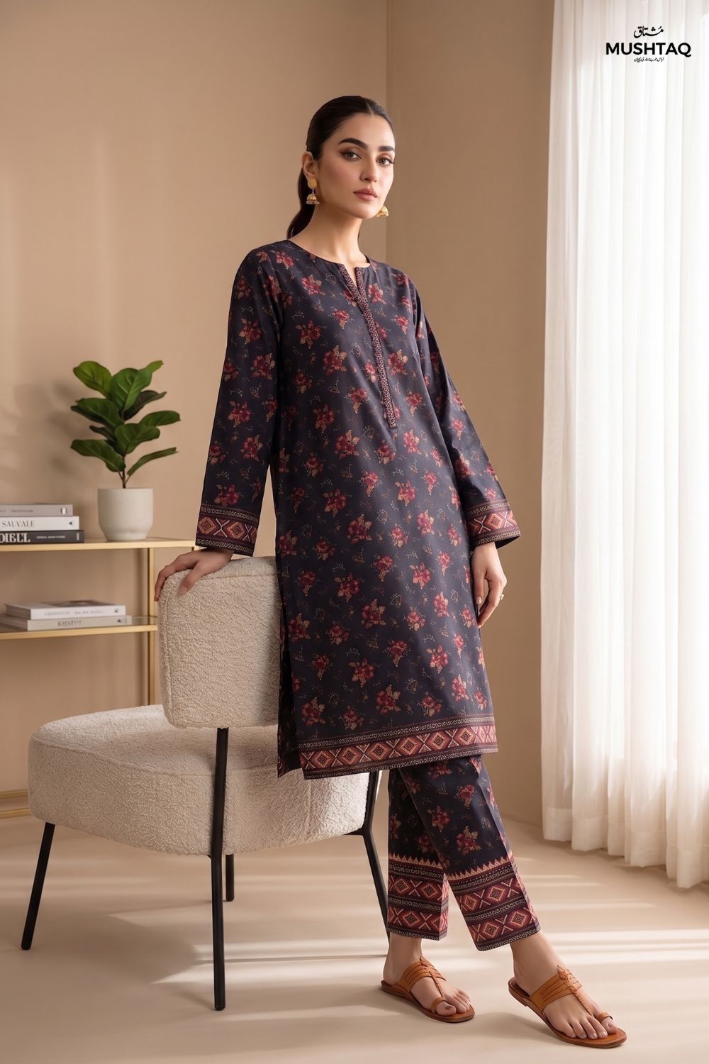 2Pcs Unstitched Printed Lawn Collection Desgin - 1