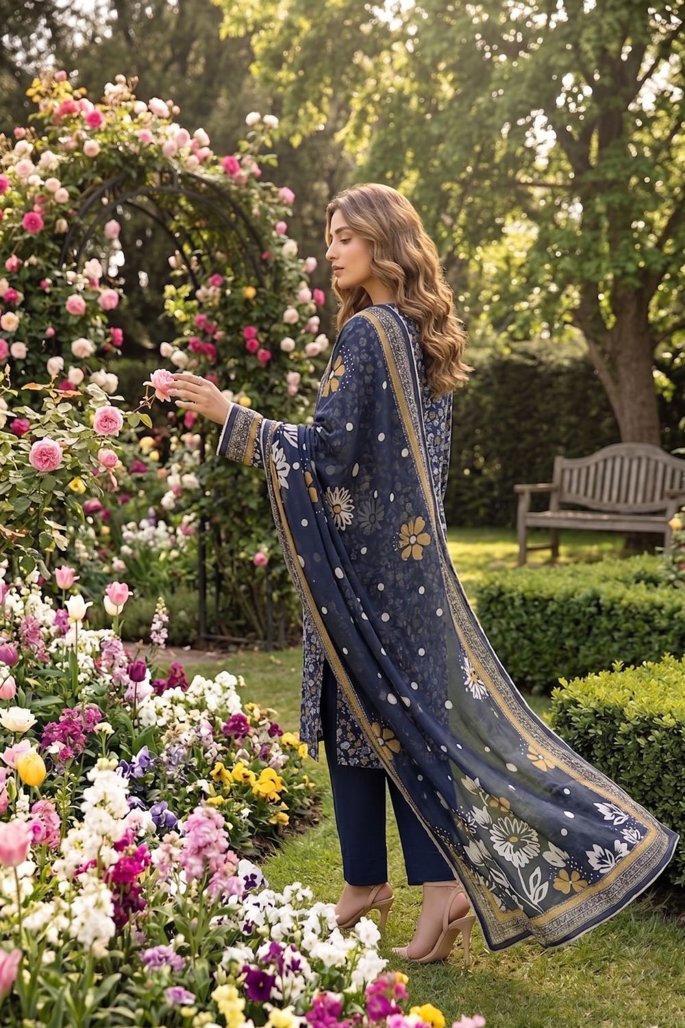 Mushtaq 3Pcs Unstitched Printed Lawn Alizy Collection Desgin - 7