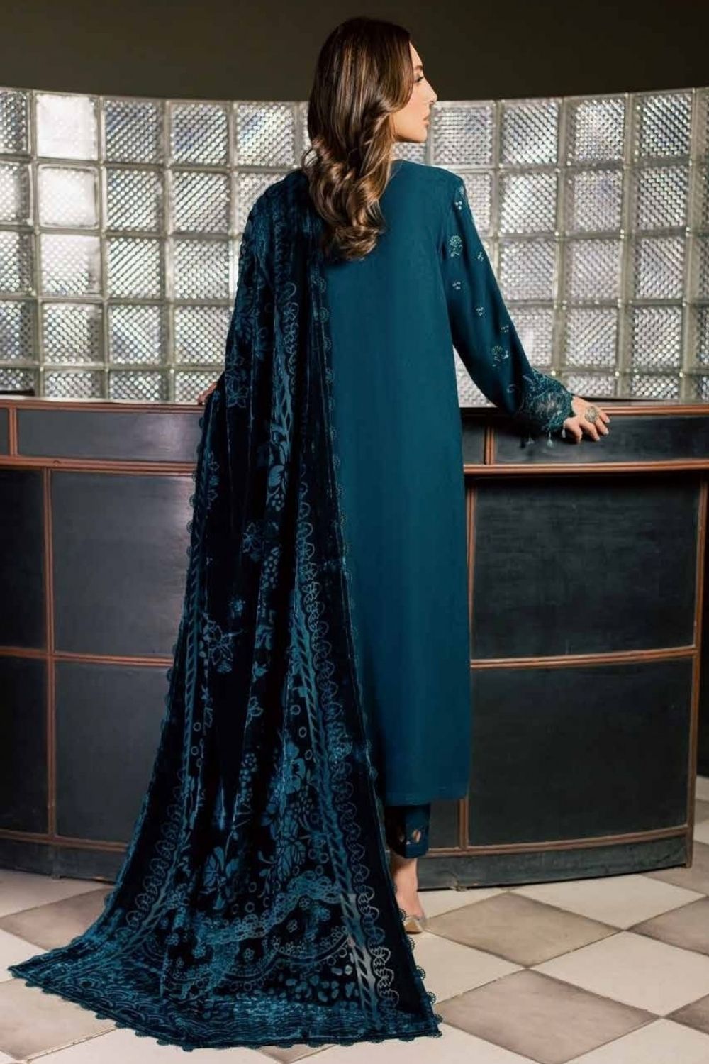 Nureh 3Pcs Luxury Embroidered Unstitched Suit NE-282