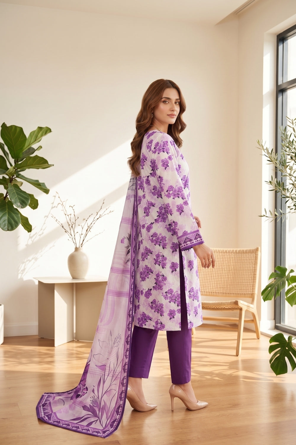 Mushtaq 3Pcs Unstitched Printed Lawn Suit Rooh Posh Collection Desgin - 1