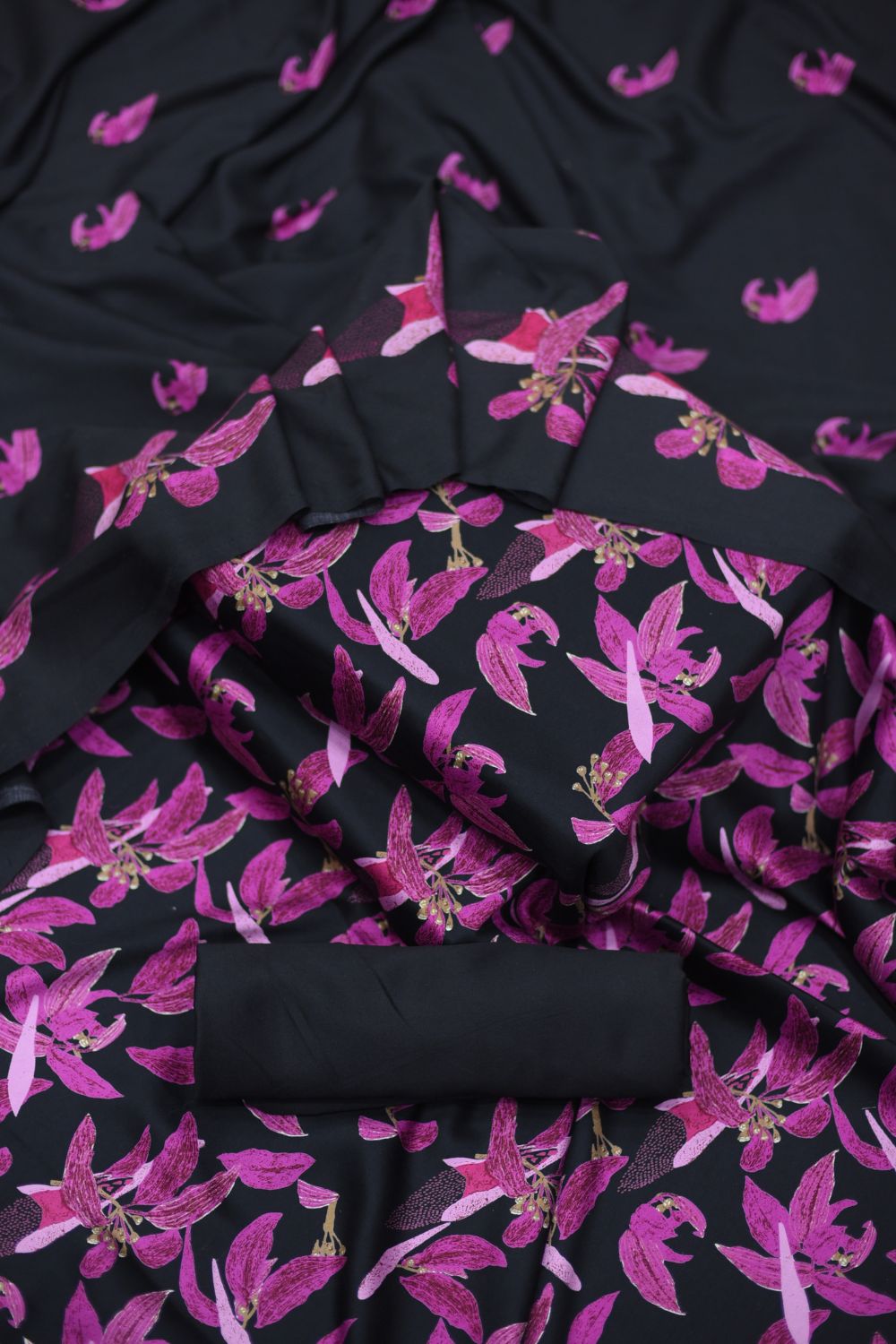 3Pcs Printed marina with wool Shawl Degsin - 27