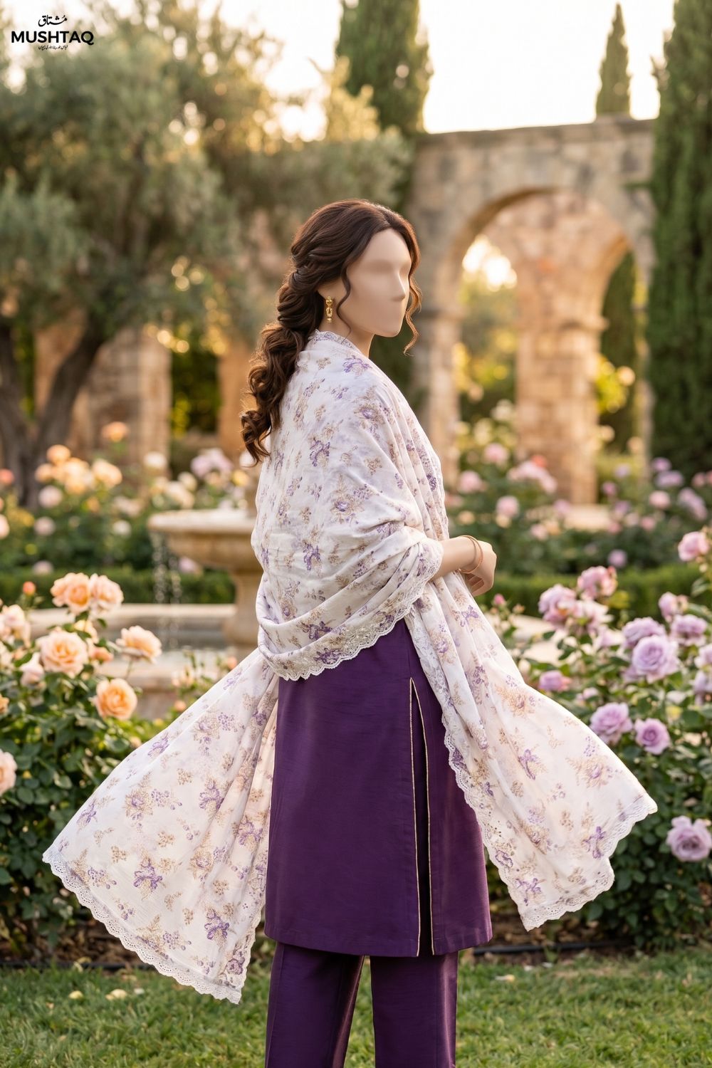 Embroidered Lawn Shawl Desgin - 14