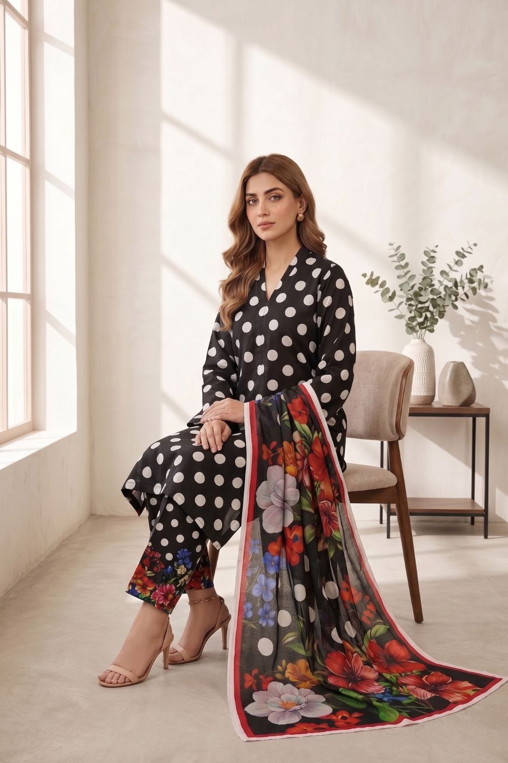 Mushtaq 3Pcs Unstitched Printed Lawn Suit Hamraah Collection Desgin - 1