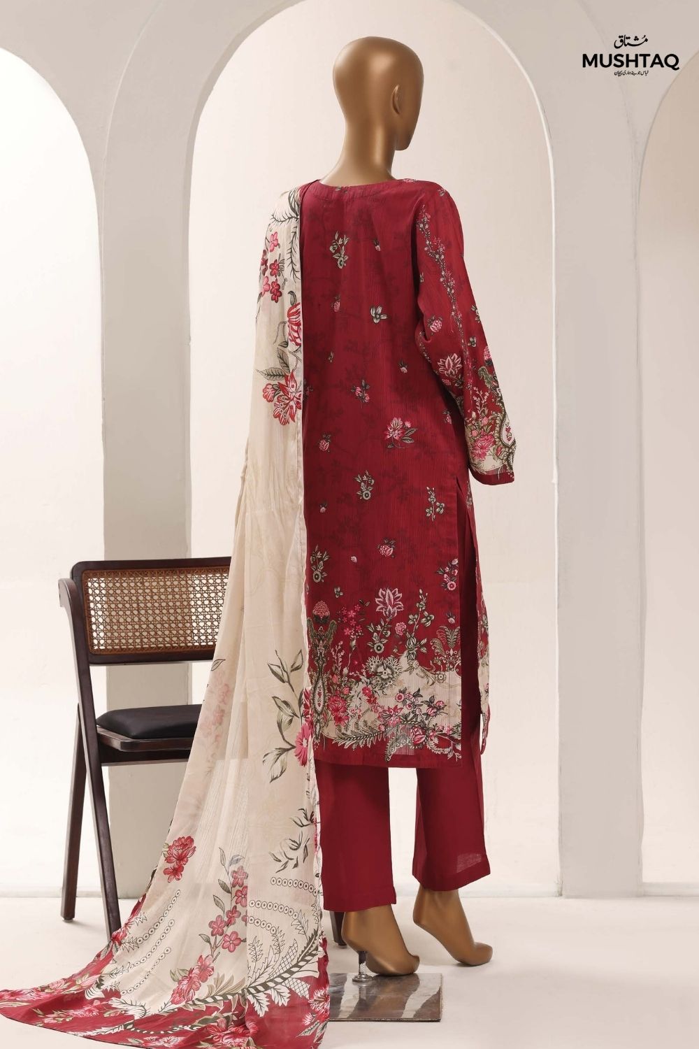 Mushtaq 3Pcs Unstitched Printed Lawn Sadabahar Collection Desgin - 1